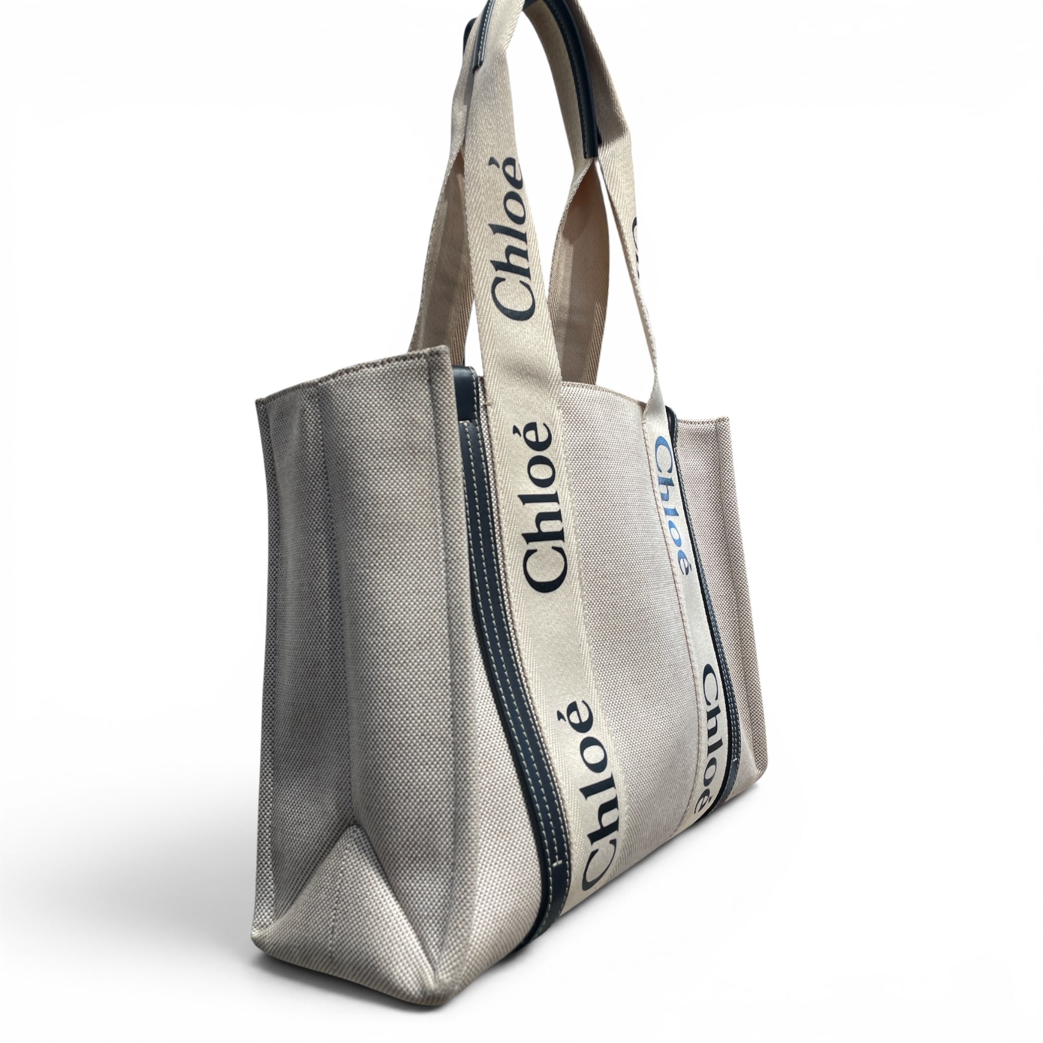 Chloe/Bag/CRM/WOODY LINEN TOTE view 5