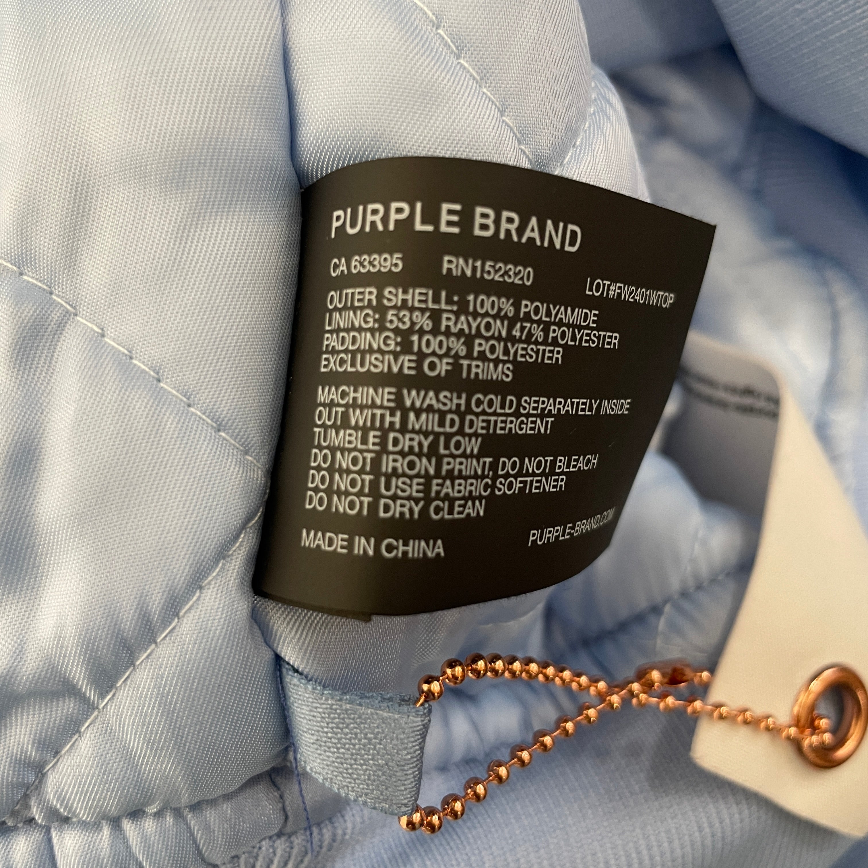 PURPLE BRAND/Puffer Jkt/M/Polyester/BLU/ view 4