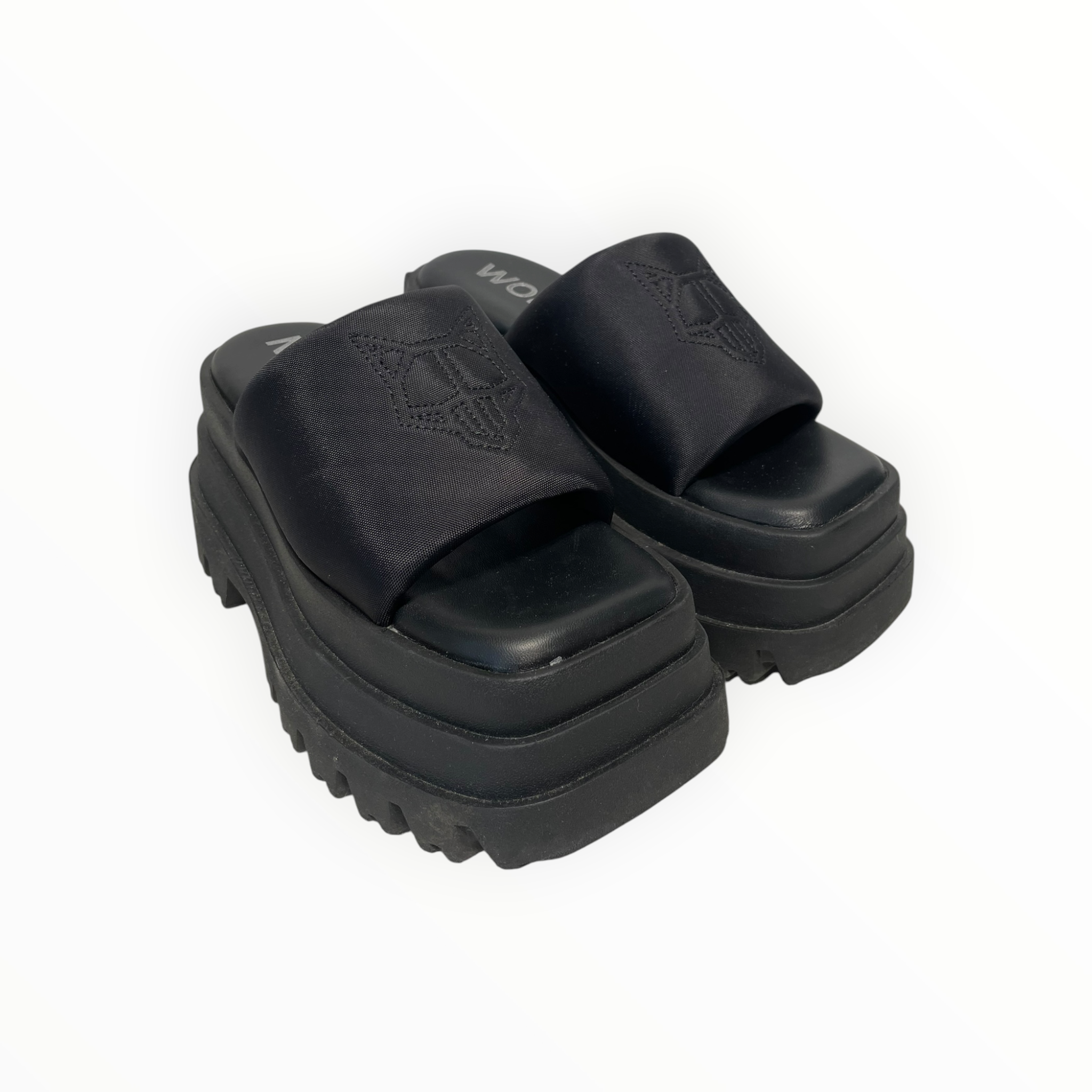 NAKED WOLFE/Sandals/EU 38/Nylon/BLK/PLATFORM view 1