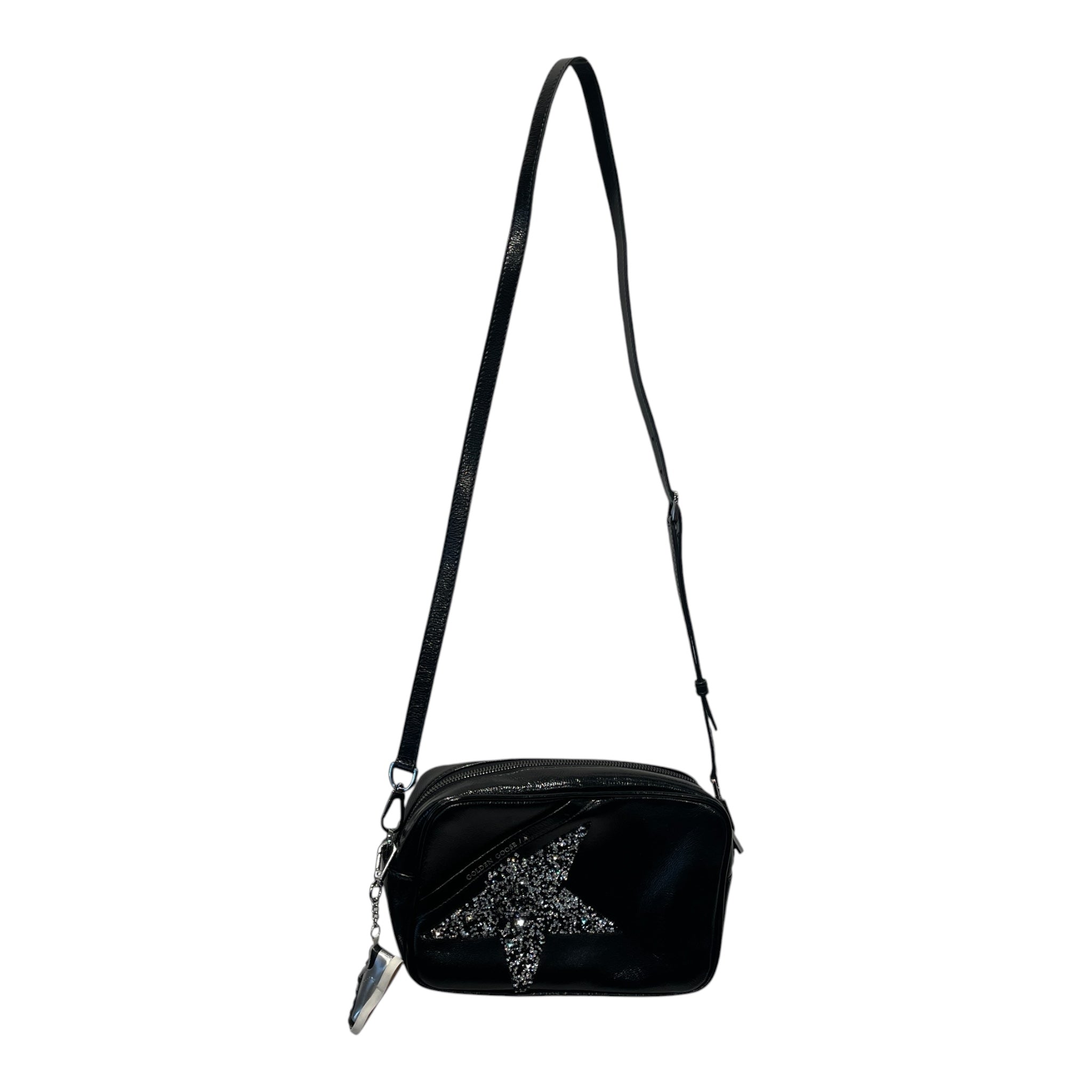 GOLDEN GOOSE/Cross Body Bag/Glitter/Leather/BLK/GLOSSY BLACK/ BEADED STAR view 1