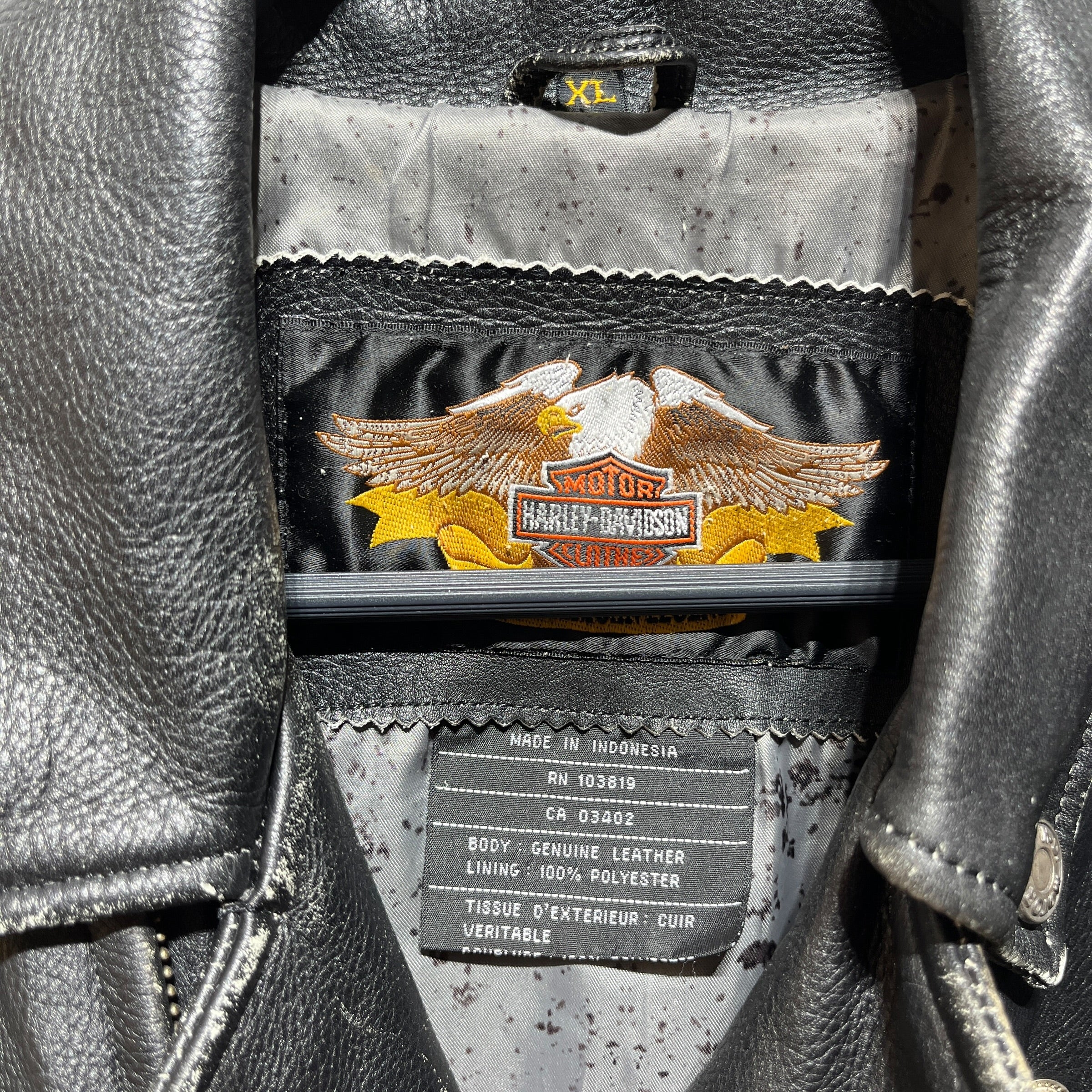 HARLEY DAVIDSON/Leather Jkt/XL/Leather/BLK/STUDDED METAL BACK DESIGN view 3
