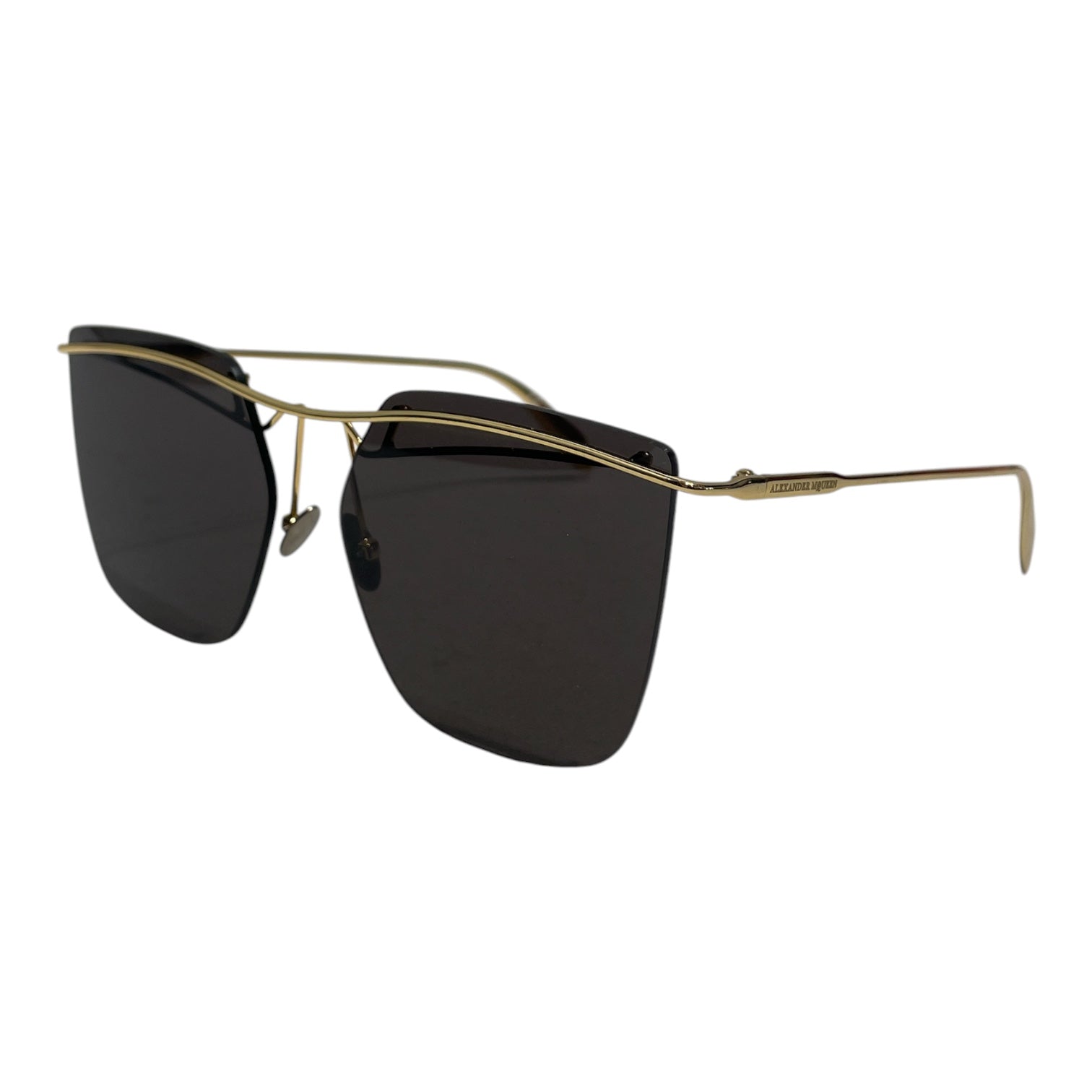 Alexander McQueen/Sunglasses/Celluloid/BLK/L's/AMU144S GOLD BAR view 2