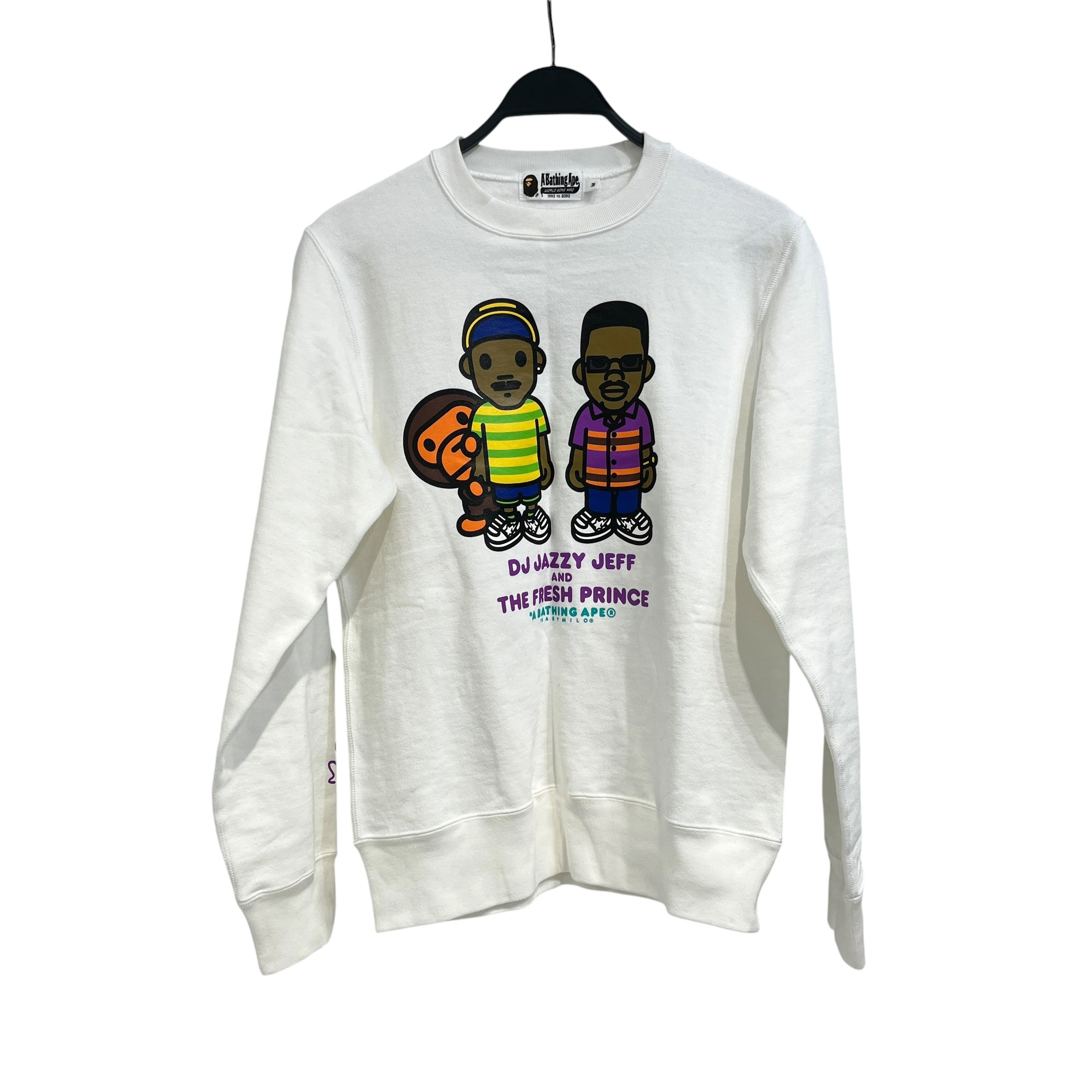 A BATHING APE/BABY MILO/Sweatshirt/M/Cotton/WHT/Fresh Prince Jazzy Jeff view 1