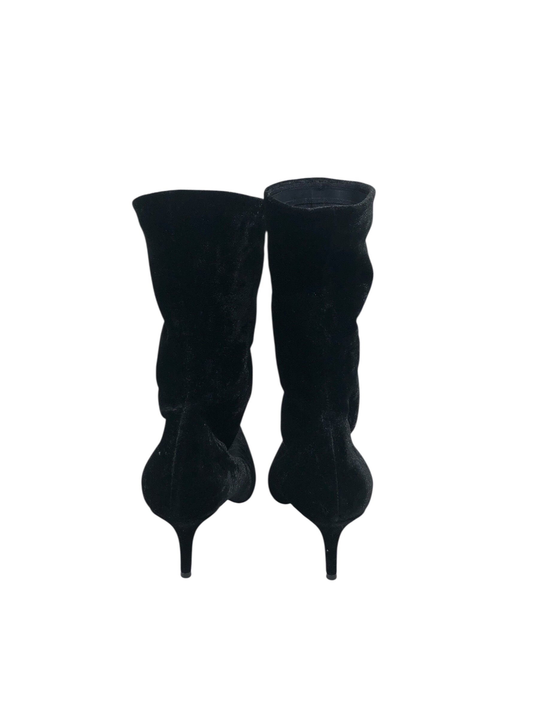 BALENCIAGA/Heels/EU 36.5/Velour/BLK/V-Tip/ view 2