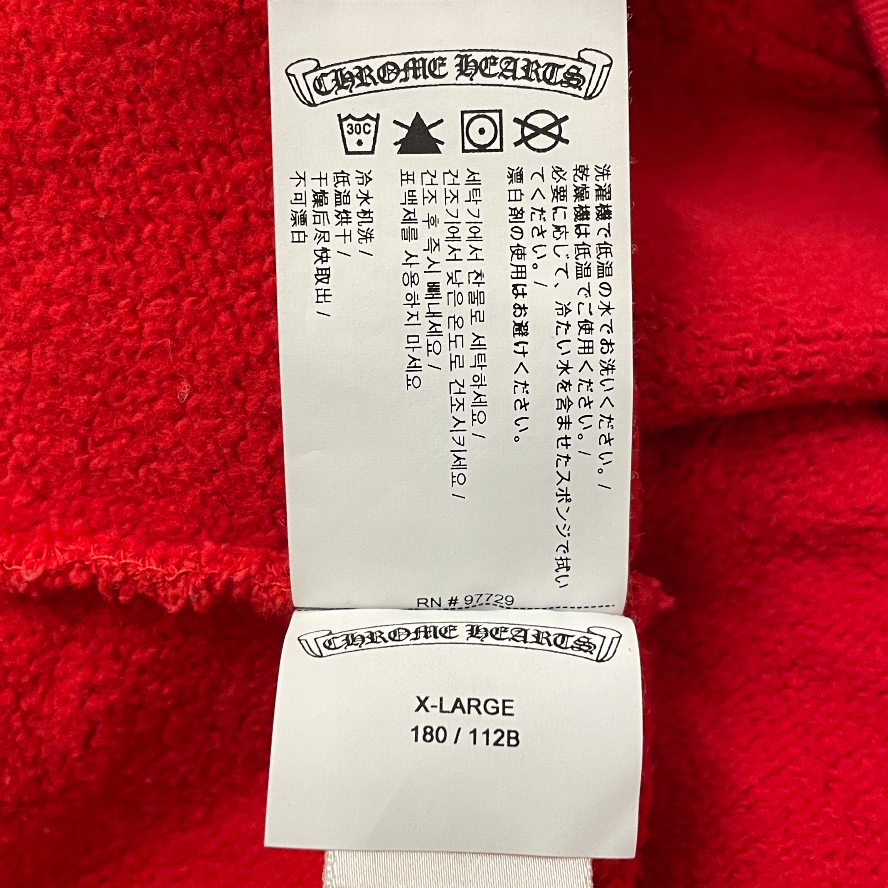 CHROME HEARTS/Hoodie/M/Cotton/RED/triple cross hollywood view 5
