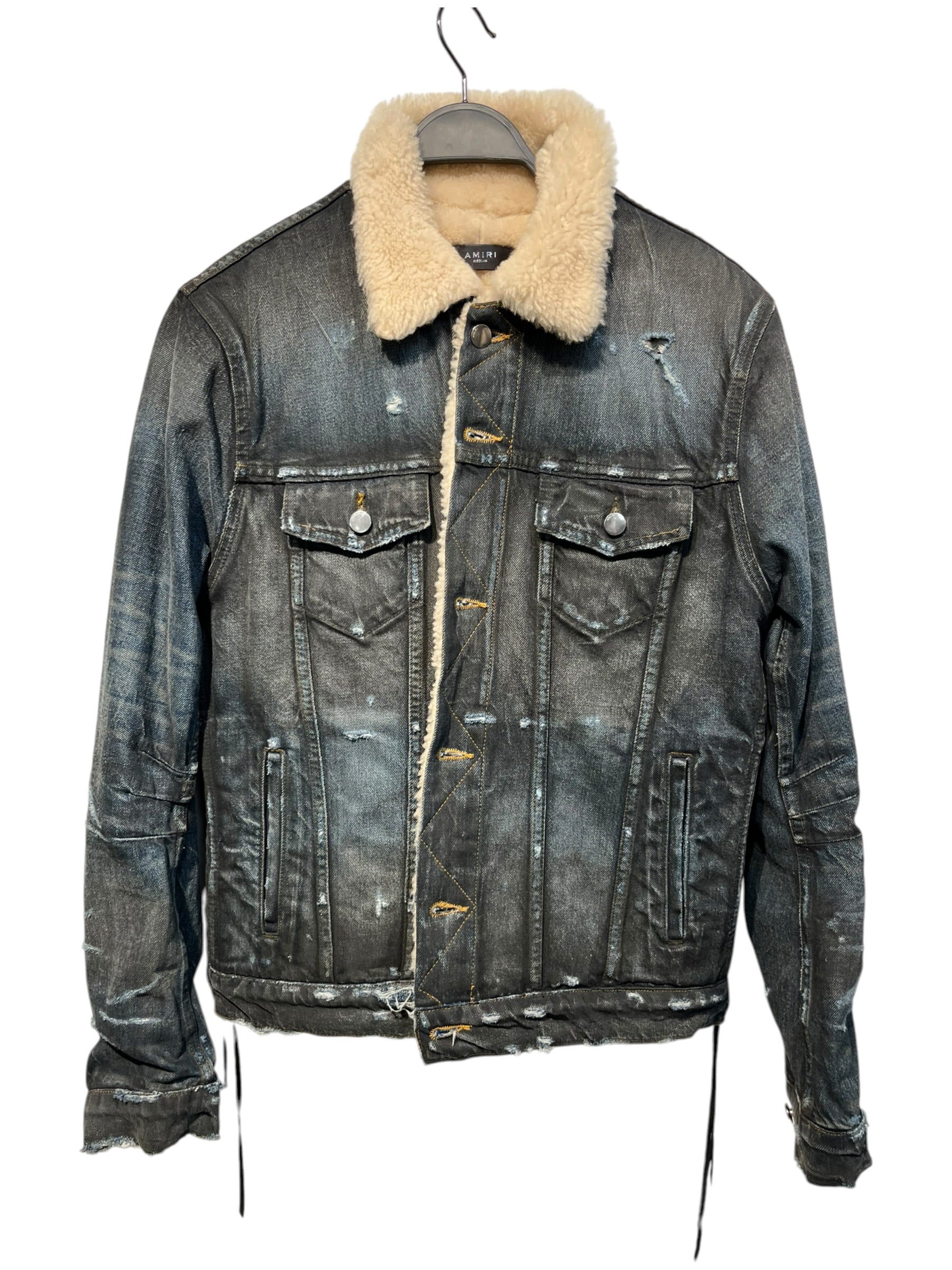 AMIRI/Denim Jkt/M/Cotton/NVY/shearling denim jacket view 1