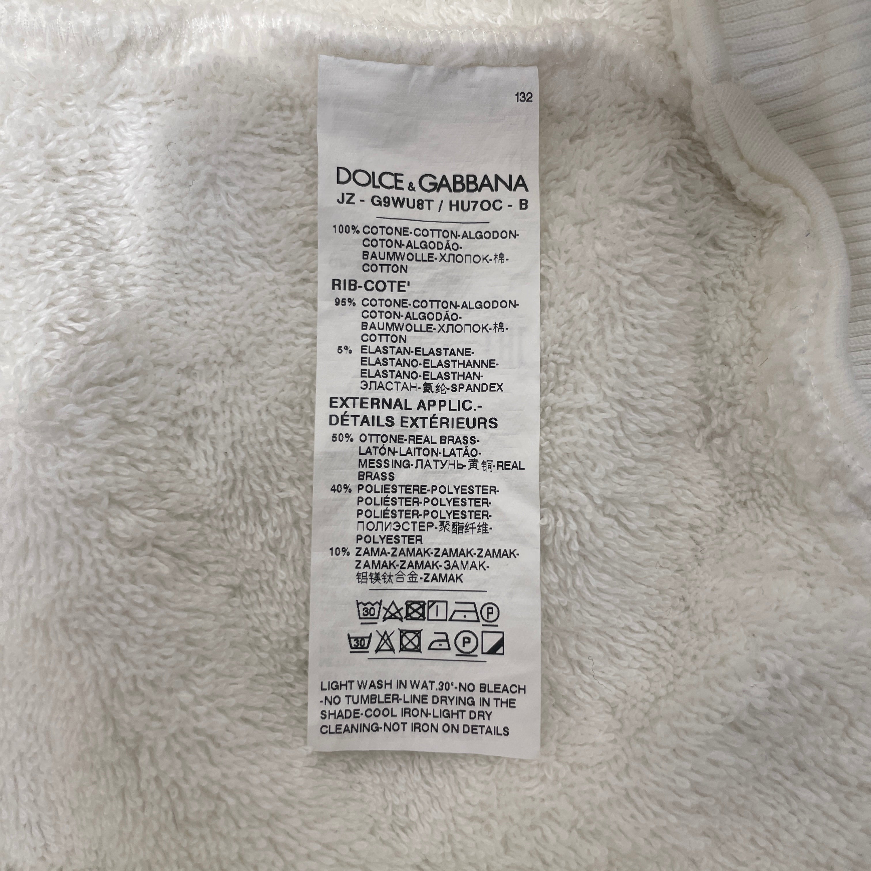 DOLCE&GABBANA/Tops/XL/Cotton/WHT/BRASS LOGO SWEATER view 3