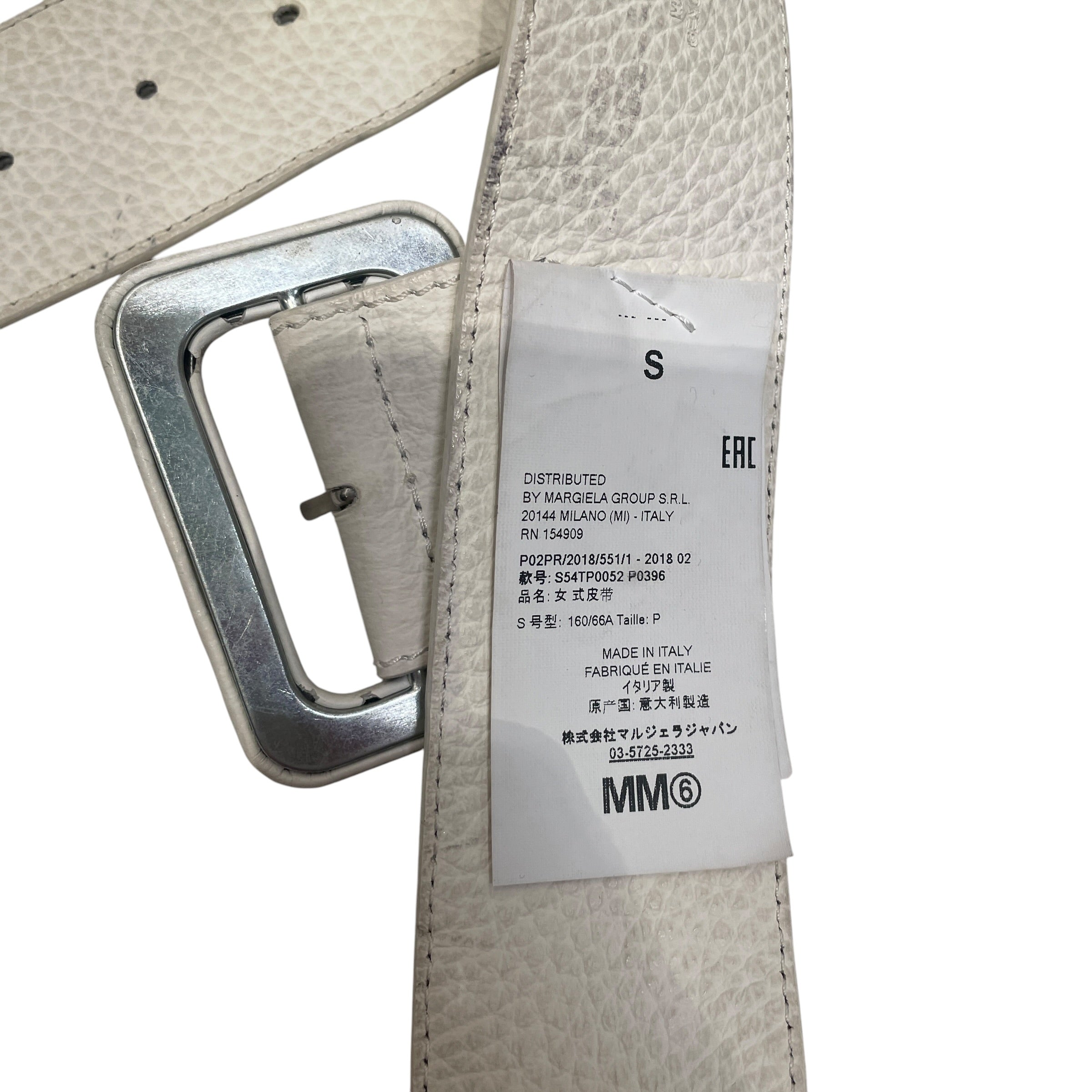 MM6/Belt/Leather/WHT/CROSSOVER BIG RING BELT view 4