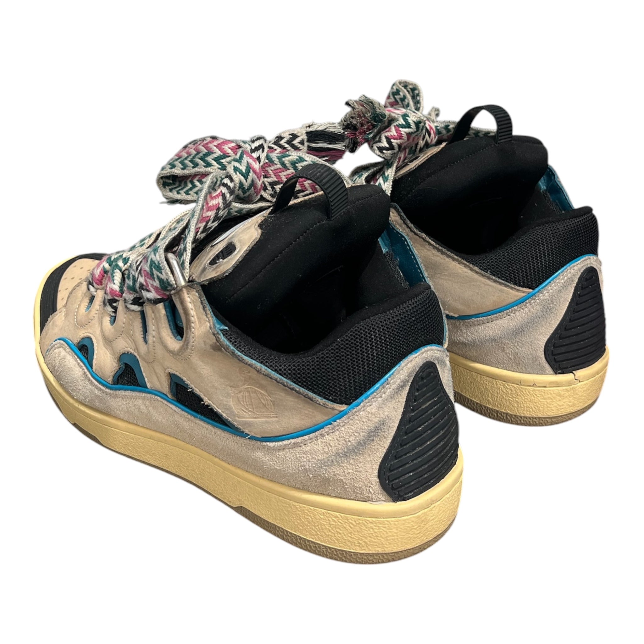 LANVIN/Low-Sneakers/EU 44/Cotton/MLT/cream and turqiouse view 2