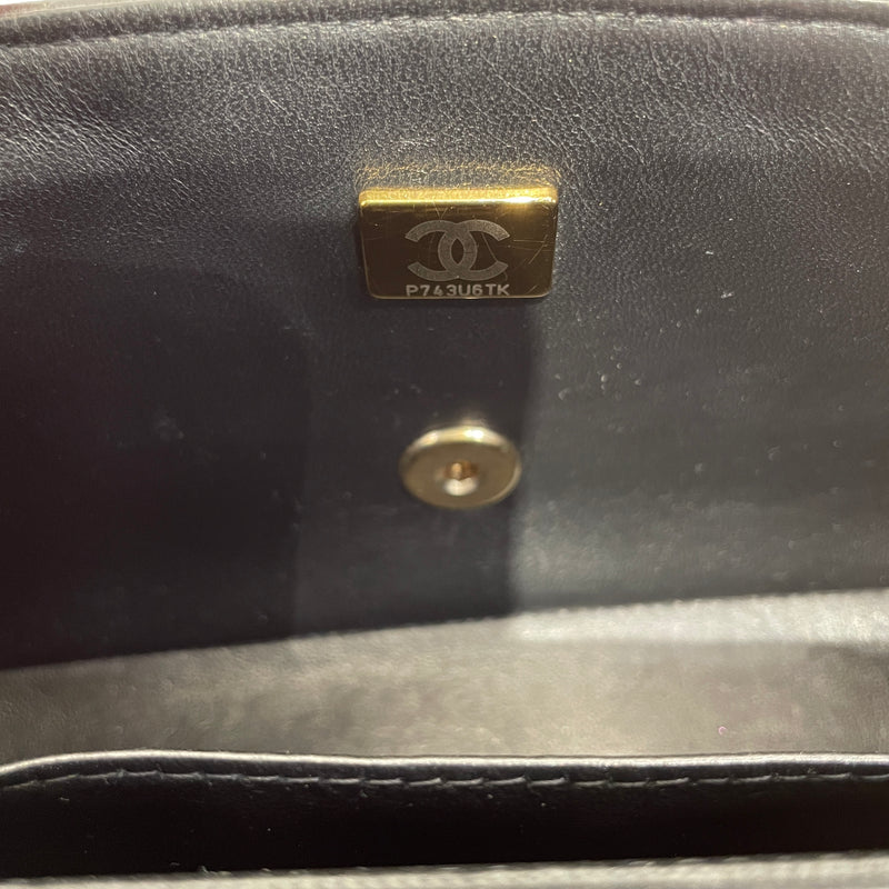 CHANEL/Hand Bag/Leather/BLK/P743U6TK