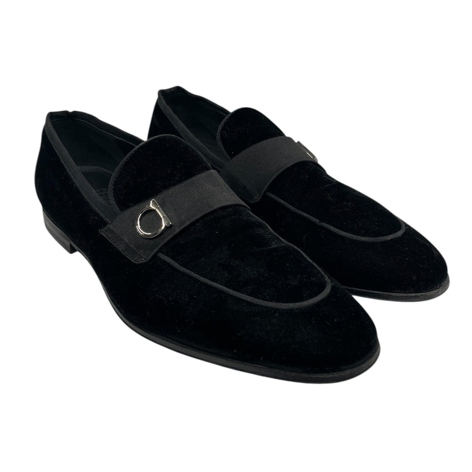 Salvatore Ferragamo/Dress Shoes/US 7.5/Velour/BLK/ view 1