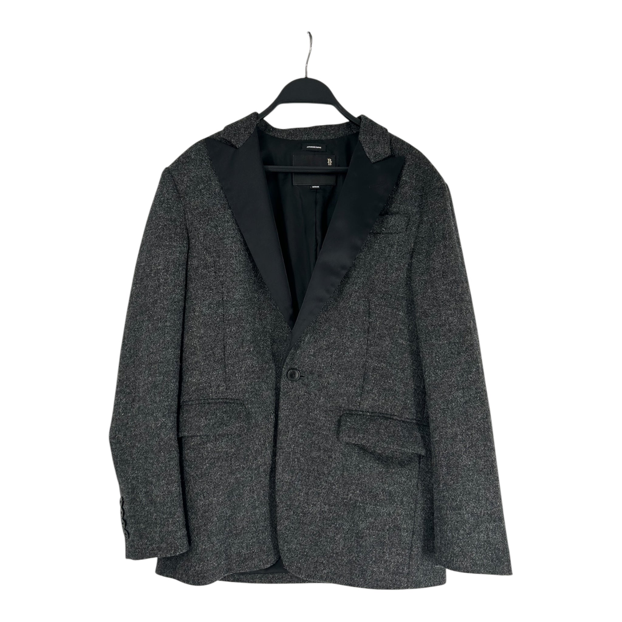 R13/Tailored Jkt/M/Wool/BLK/SILK LAPEL view 1