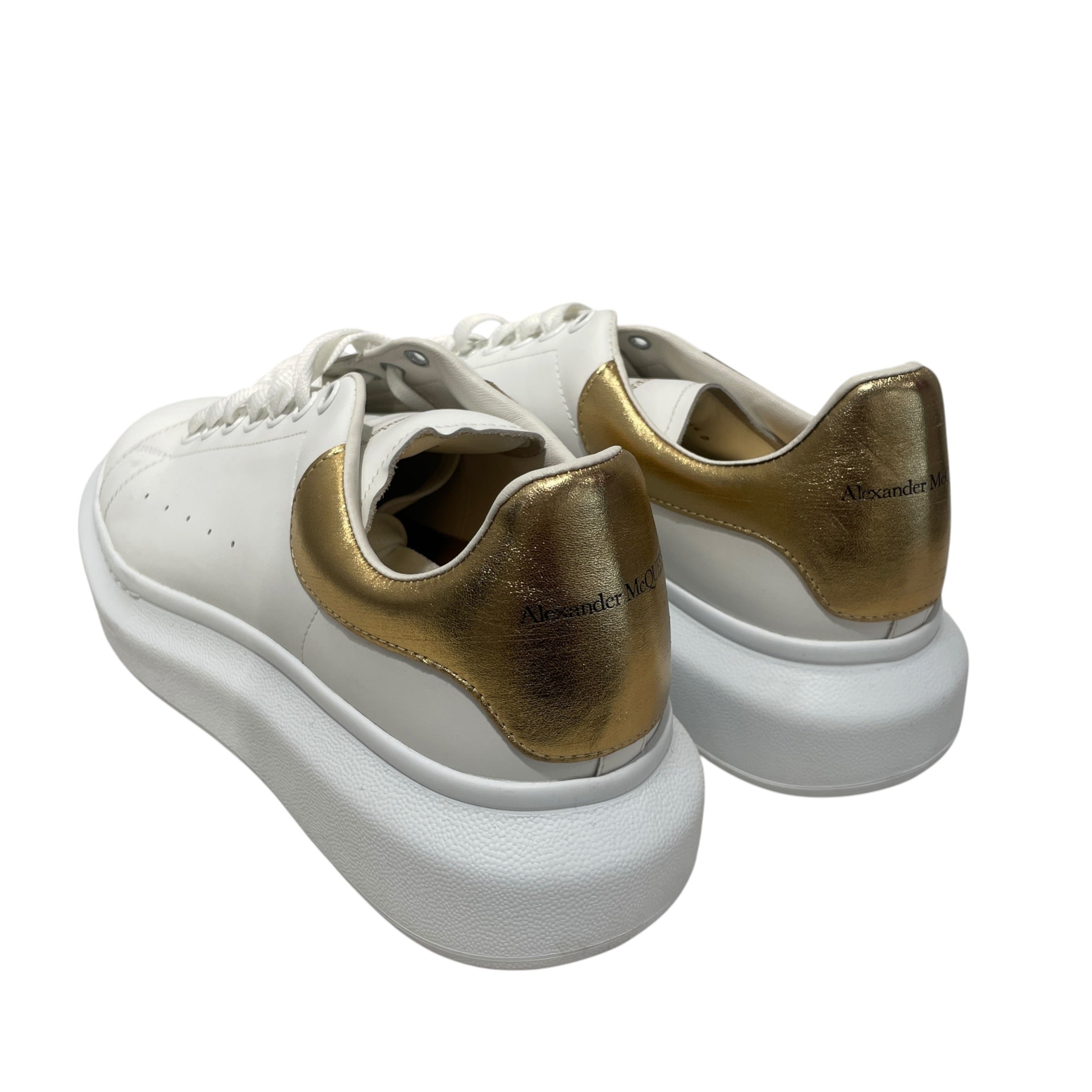 Alexander McQueen/Low-Sneakers/US 11/Acrylic/WHT/OVERSIZED GOLD HEEL view 2