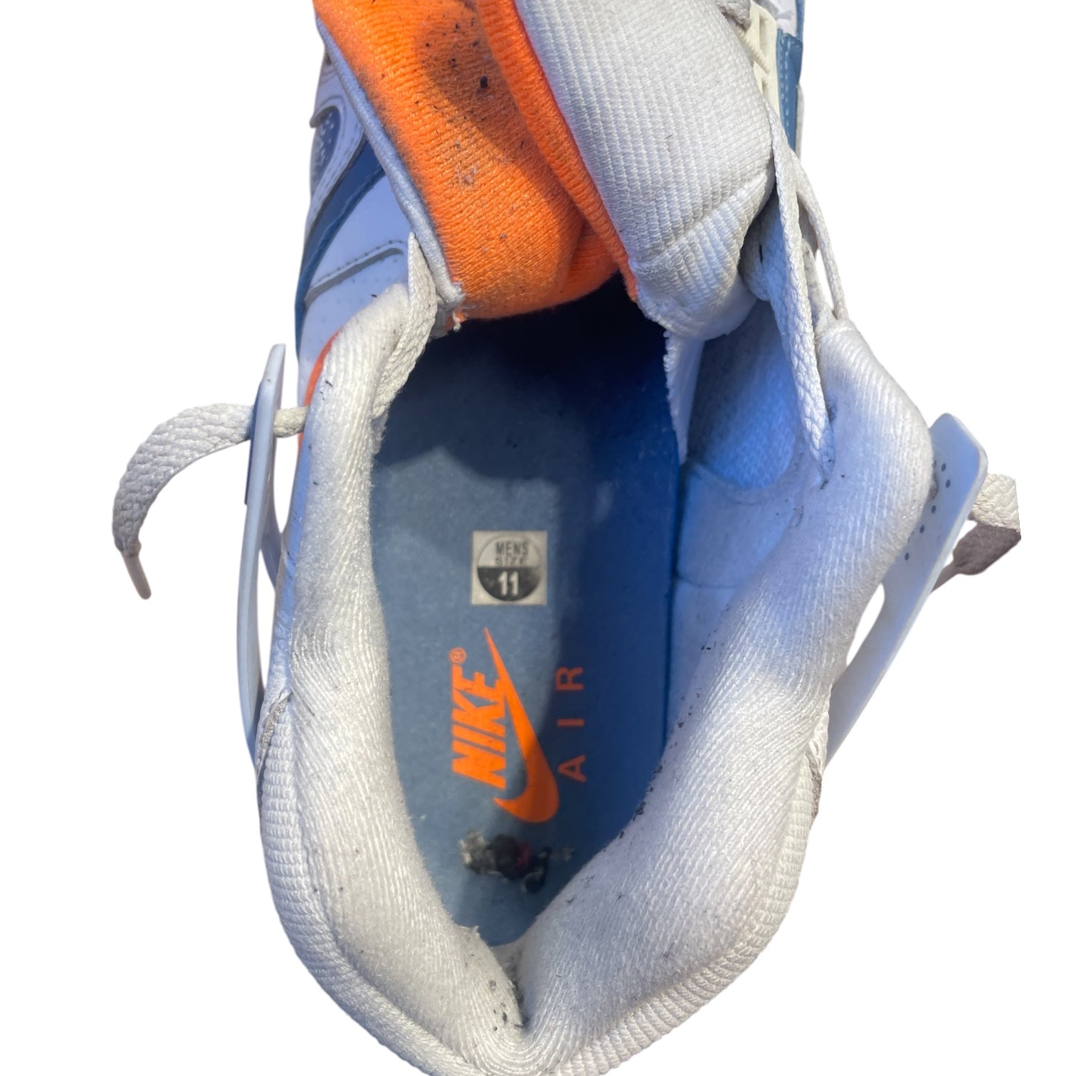 NIKE/Hi-Sneakers/US 11/Acrylic/WHT/FZ033-101/ ORANGE/BLUE view 3