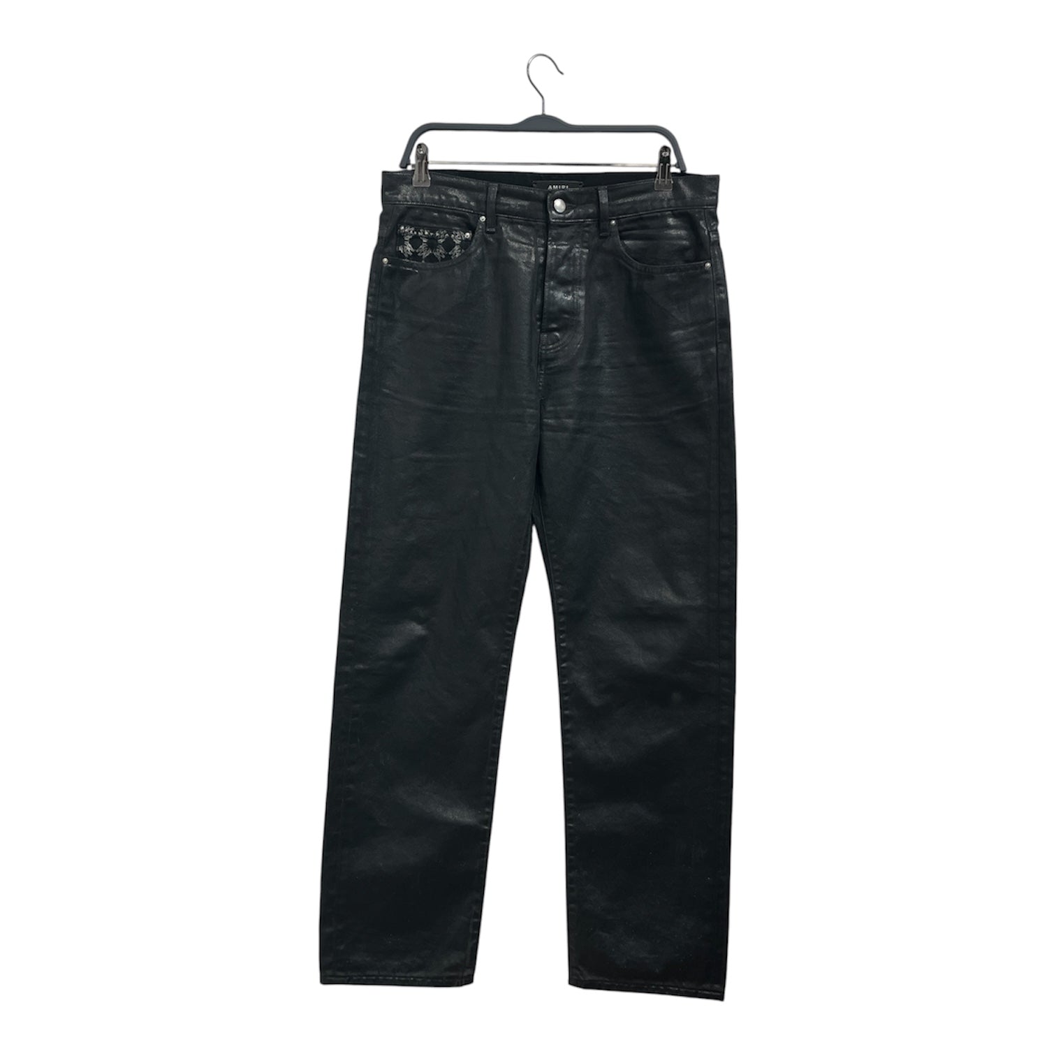AMIRI/Straight Pants/32/Denim/BLK/Waxed Denim
