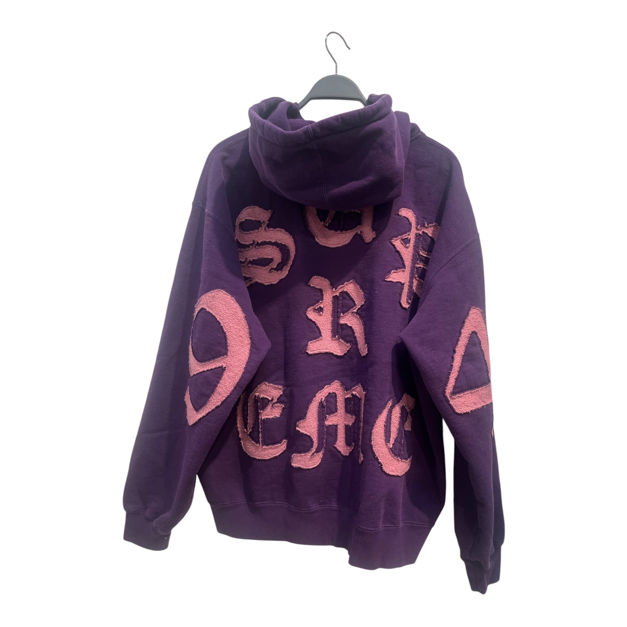 Supreme/Hoodie/XL/Graphic/Cotton/PPL/pink logo cut out back view 2