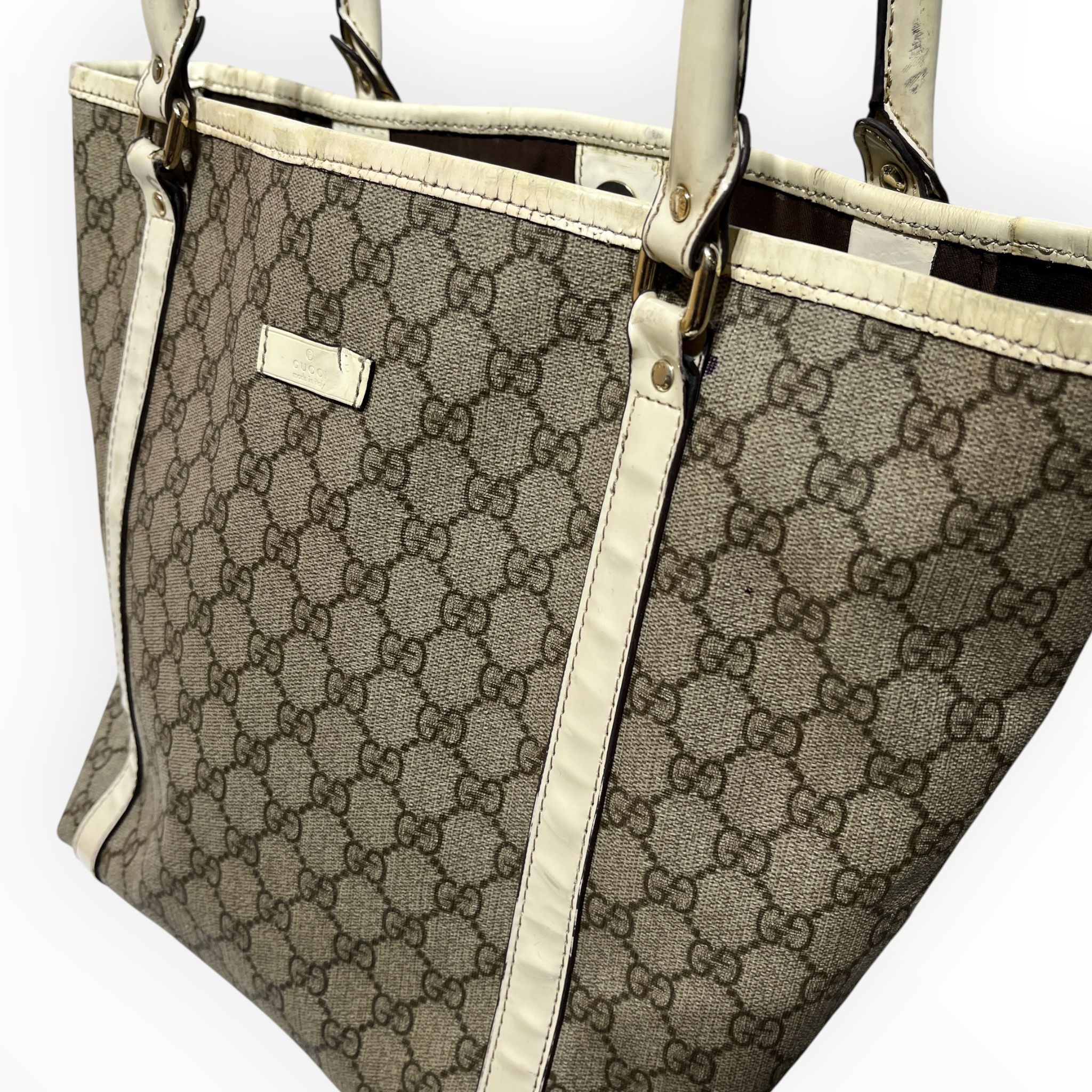 GUCCI/Tote Bag/Monogram/Leather/BEG/gg supreme joy tote view 5