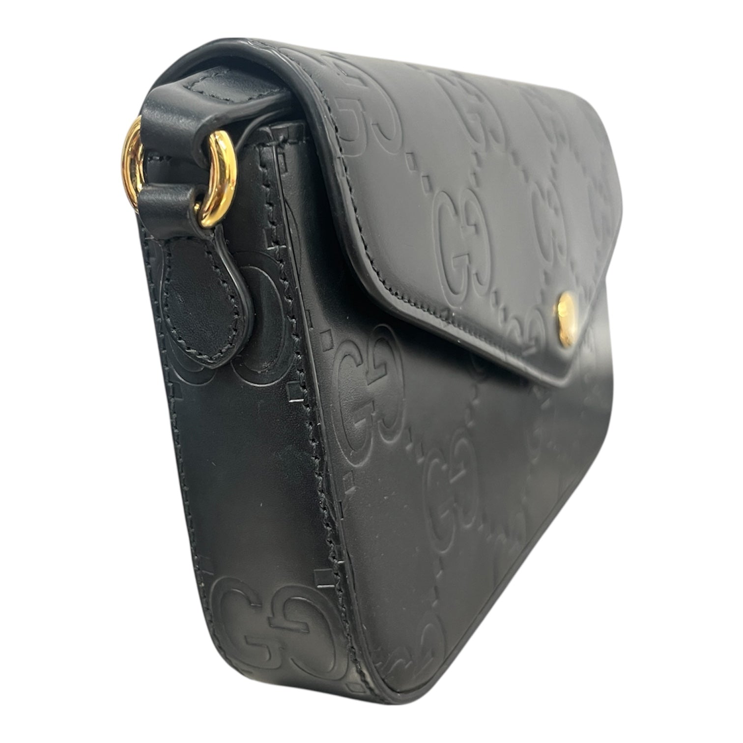 GUCCI/Cross Body Bag/Monogram/Leather/BLK/Supreme Monogram Bag view 2