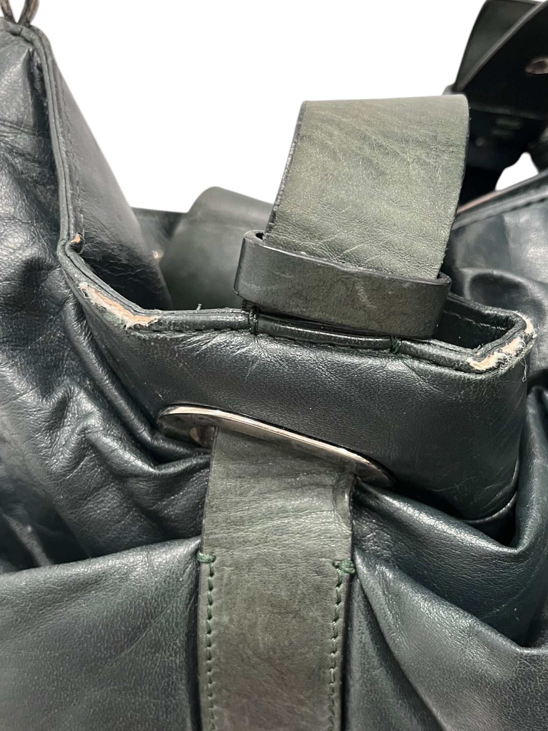 MARNI/Bag/Leather/GRN/cinch pouch puffed leather view 5