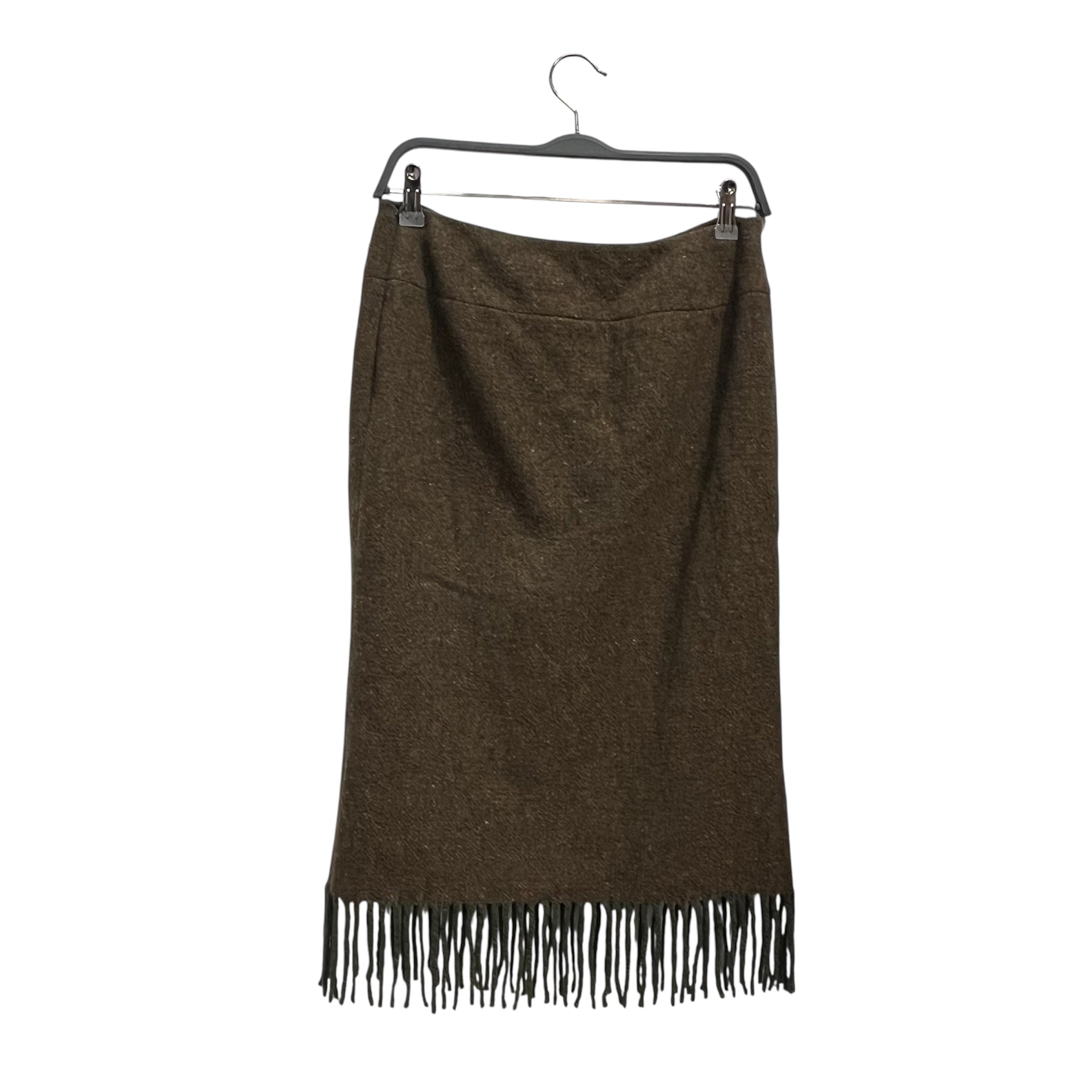 RALPH LAUREN/Skirt/8/Wool/GRN/FRINGE AT BOTTOM LACK LABEL view 1