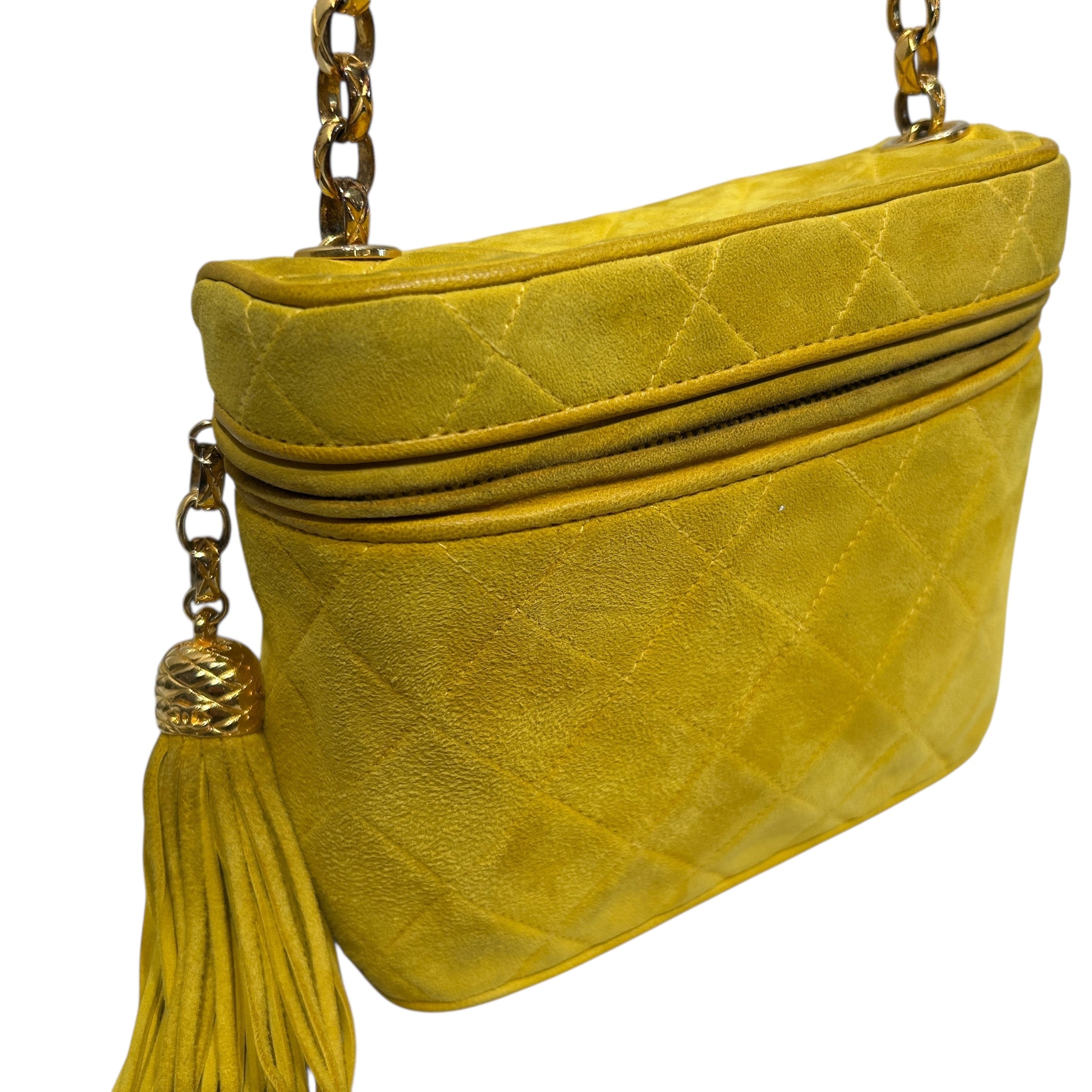 CHANEL/Bag/Suede/YEL/Vintage Bijoux Tassel Camera view 6