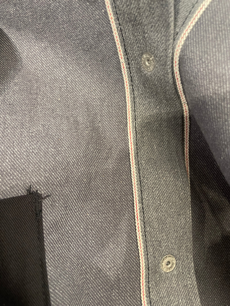 RICK OWENS DRKSHDW/LS Shirt/M/Cotton/GRY/JUMBO OVERSHIRT SELVEDGE