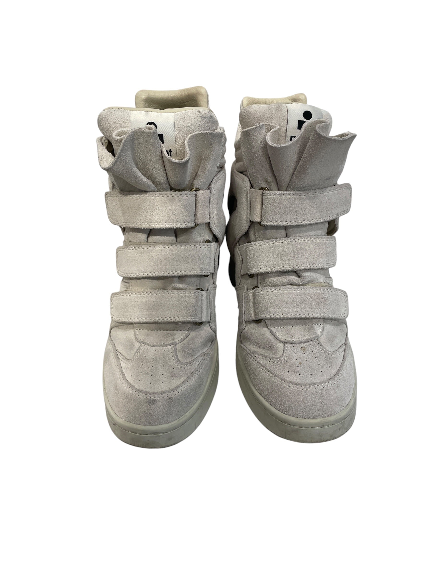 ISABEL MARANT/Hi-Sneakers/US 7/Suede/BEG/wedge sneakers/velcro view 3