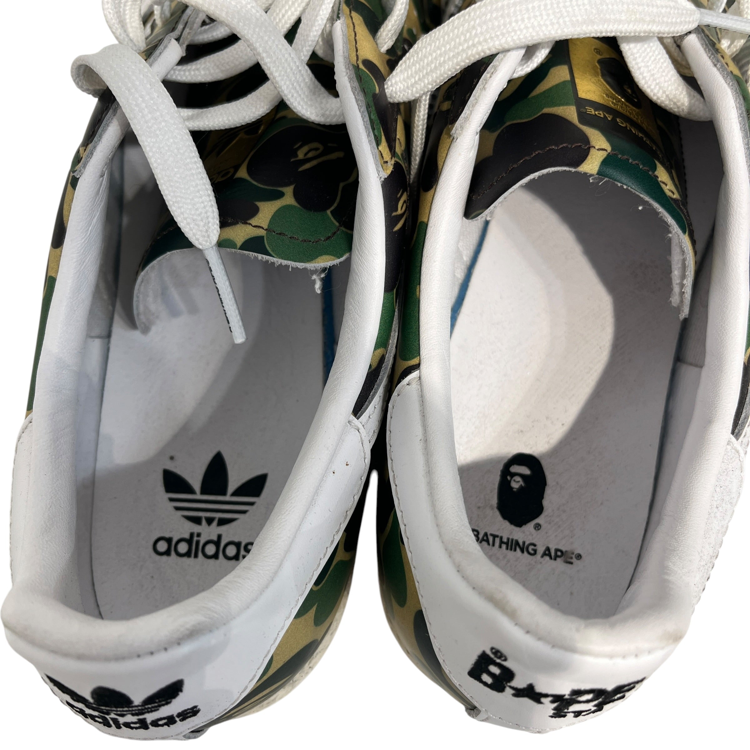 adidas/A BATHING APE/Low-Sneakers/US 10.5/Camouflage/Leather/GRN/Superstar view 3