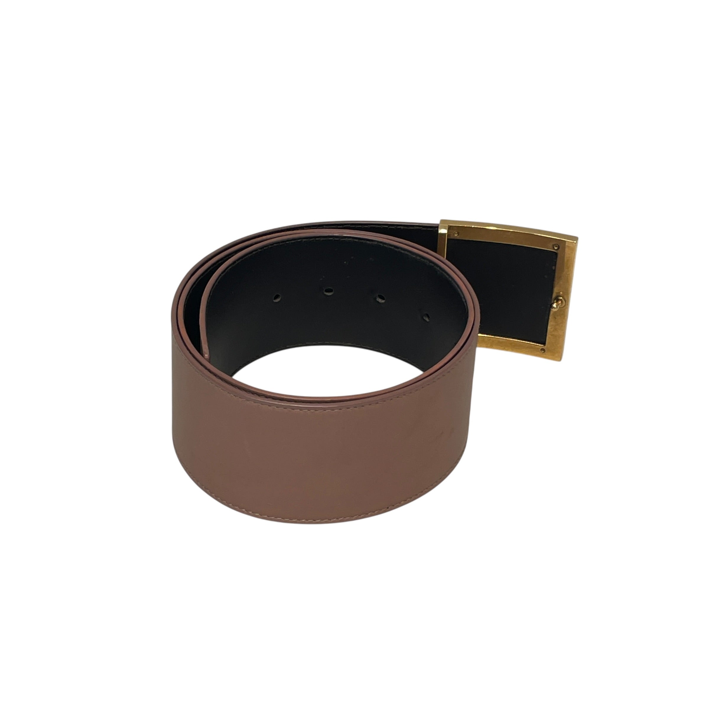 BOTTEGA VENETA/Belt/Leather/BEG/SQUARE GOLD BELT BUCKLE view 2