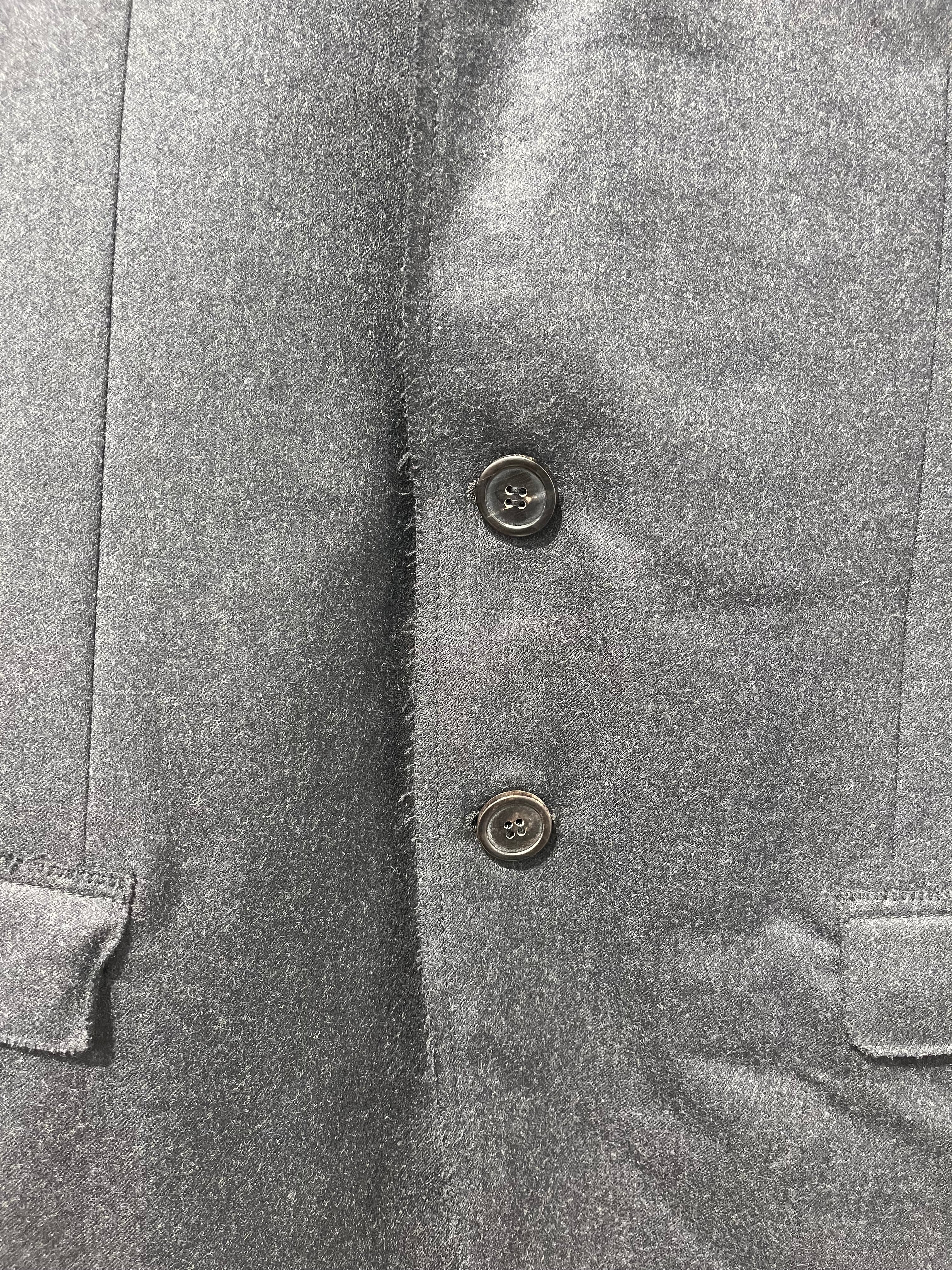LANVIN/Tailored Jkt/48/Wool/GRY/blk felted neck collar/ M01VG8 view 4