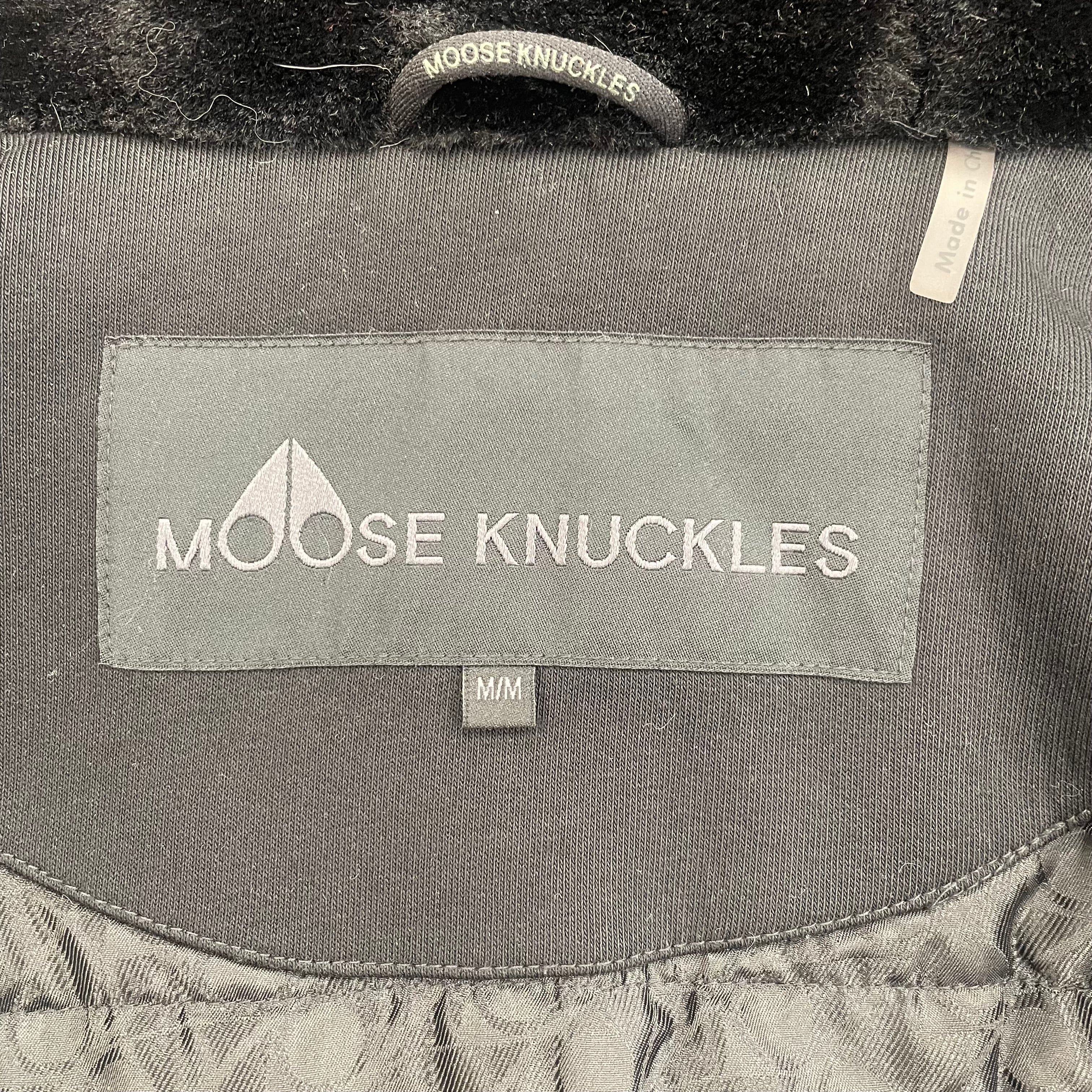 MOOSE KNUCKLES/Coat/M/Cotton/BLK/FAUX FUR HOOD view 3
