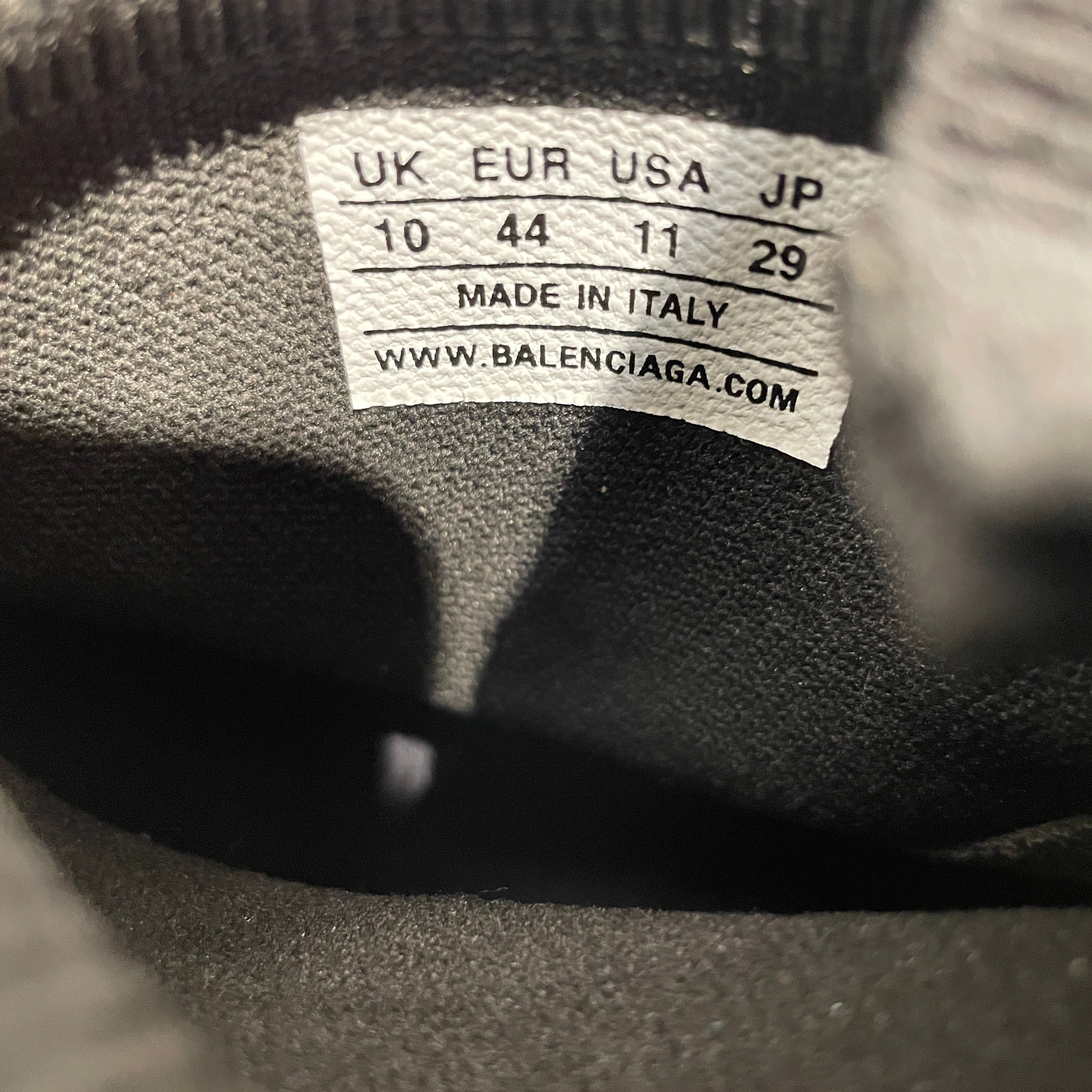 BALENCIAGA/Hi-Sneakers/US 11/Cotton/BLK/speed trainer view 3