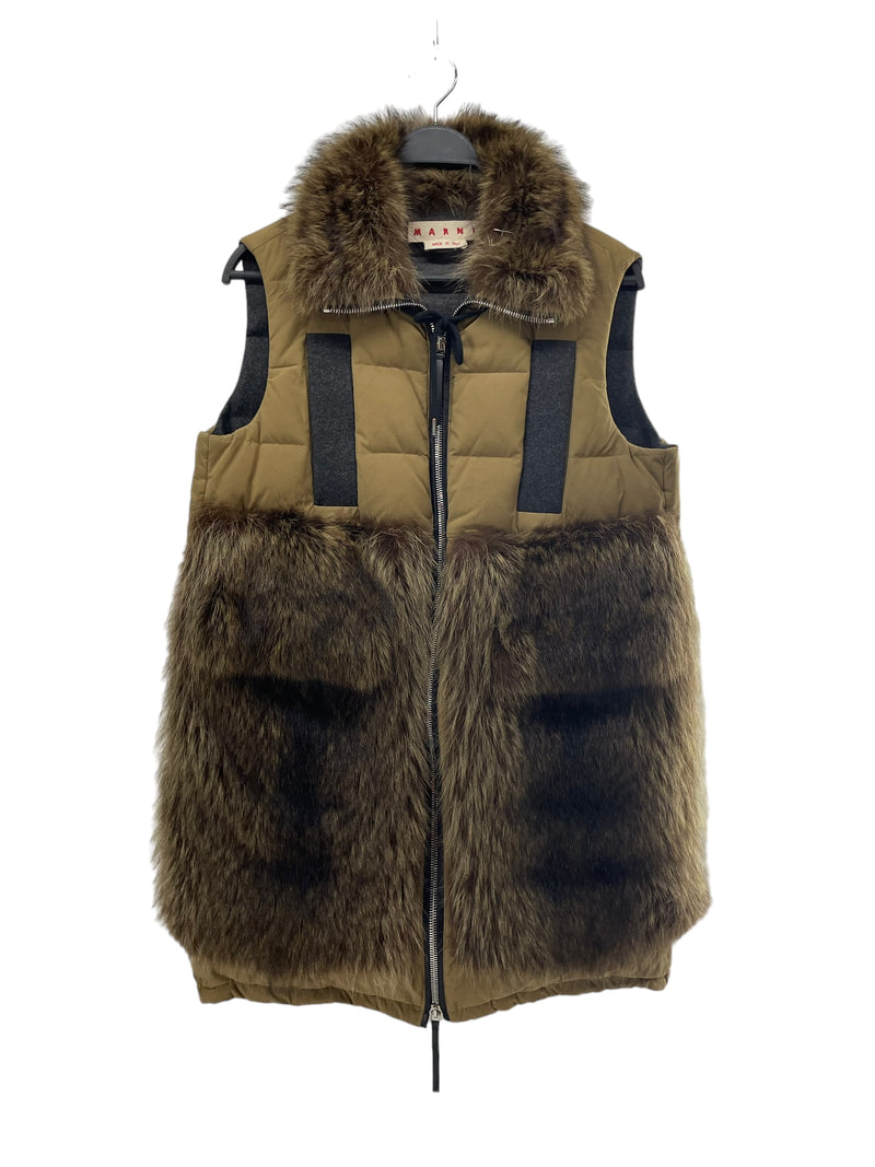 MARNI/Puffer Vest/38/Fur/CML/fur collar