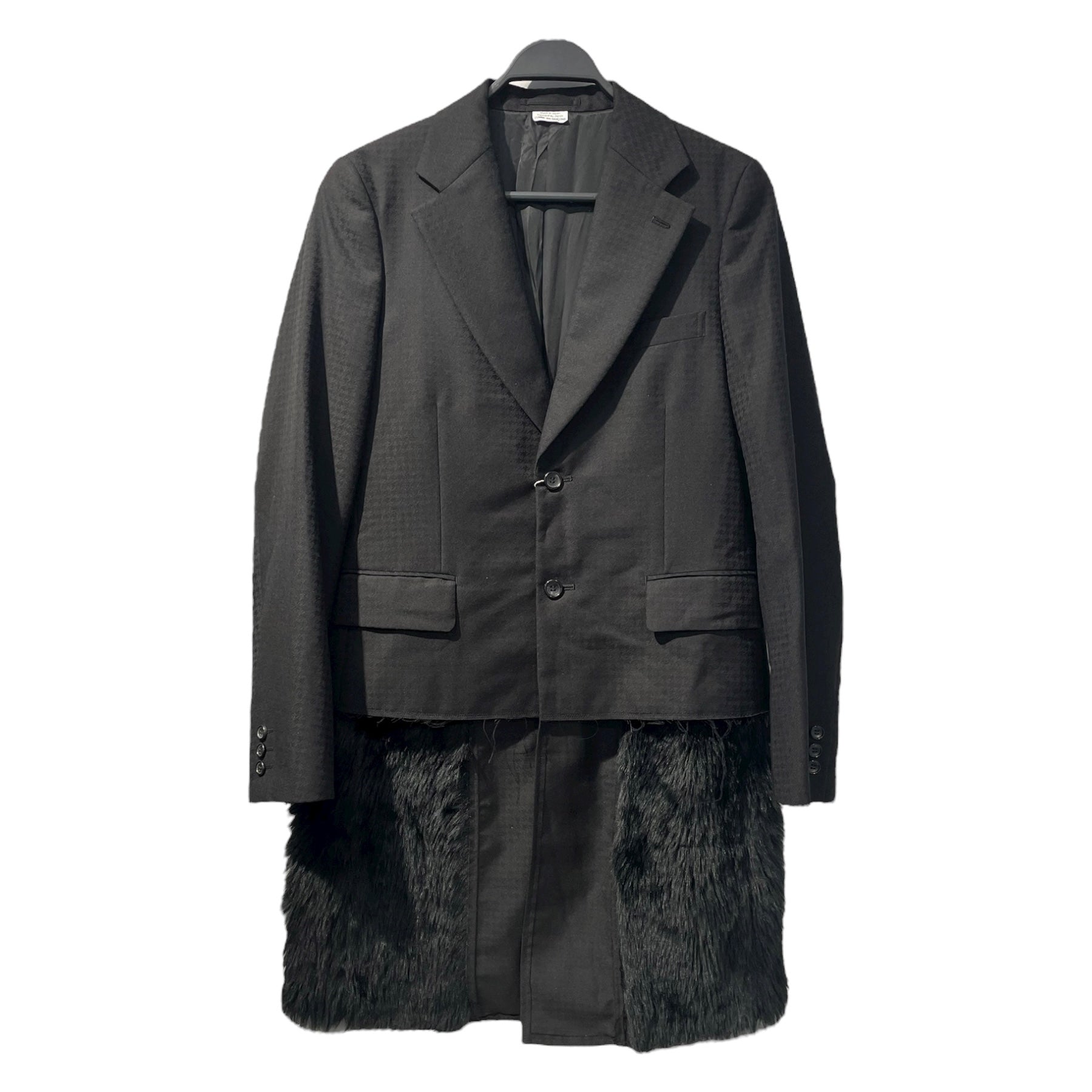 COMME des GARCONS HOMME PLUS/Coat/S/Black/Wool/Houndstooth Check/PL-J029 view 1