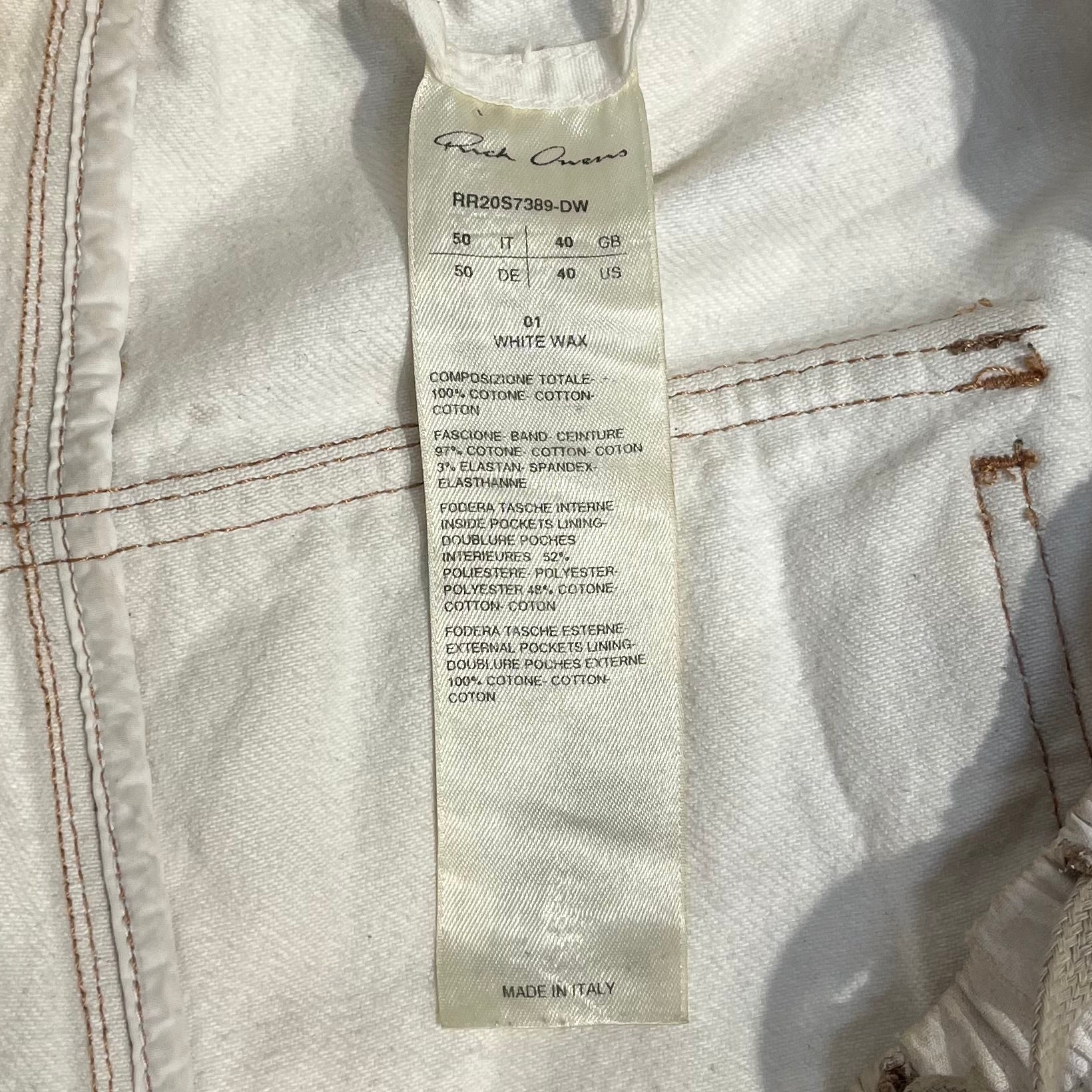 Rick Owens/Shorts/40/Cotton/CRM/waxed cargo shorts view 5