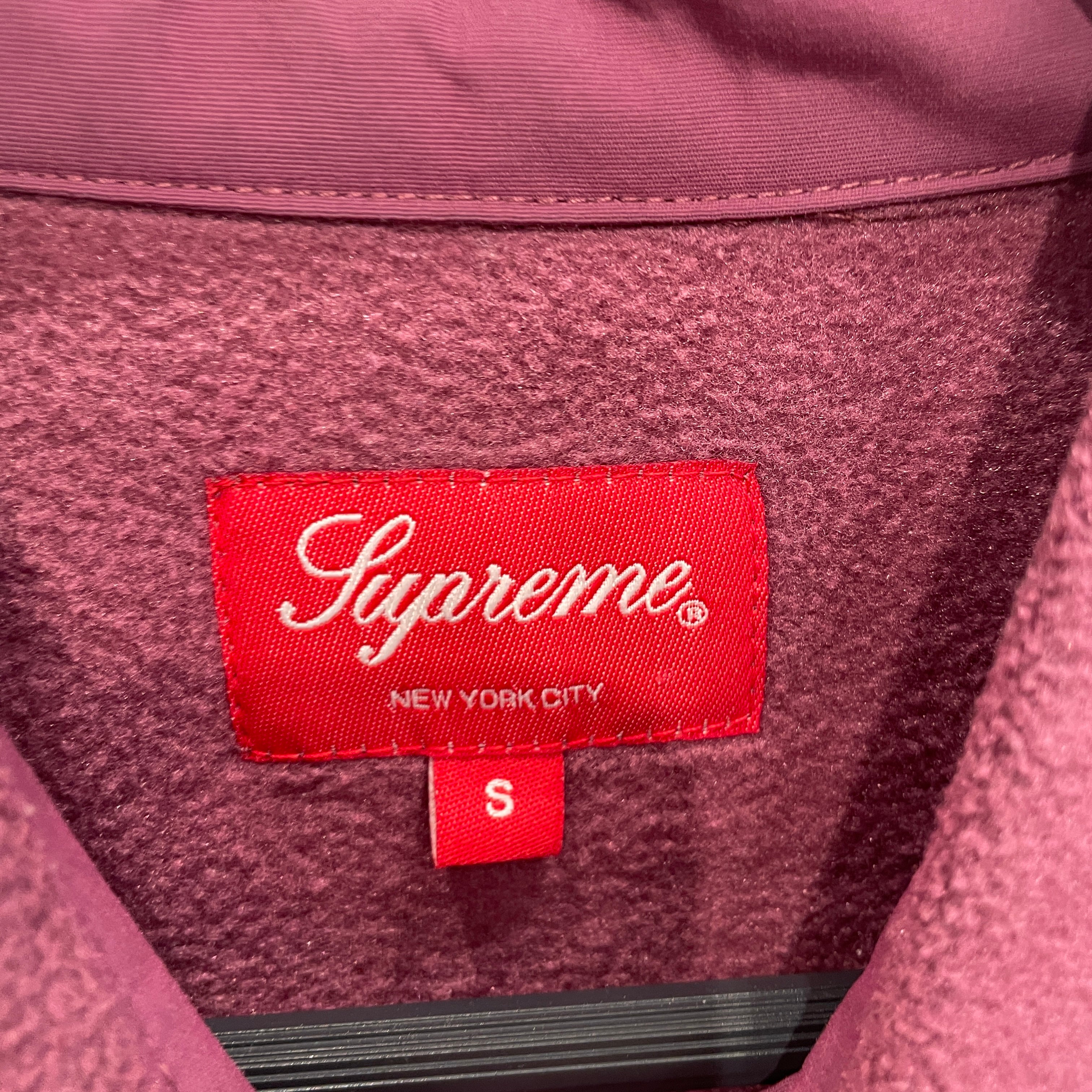 Supreme/LS T-Shirt/S/Polyester/PPL/Stripe/BUTTON UP FLEECE LONGSLEEVE view 3