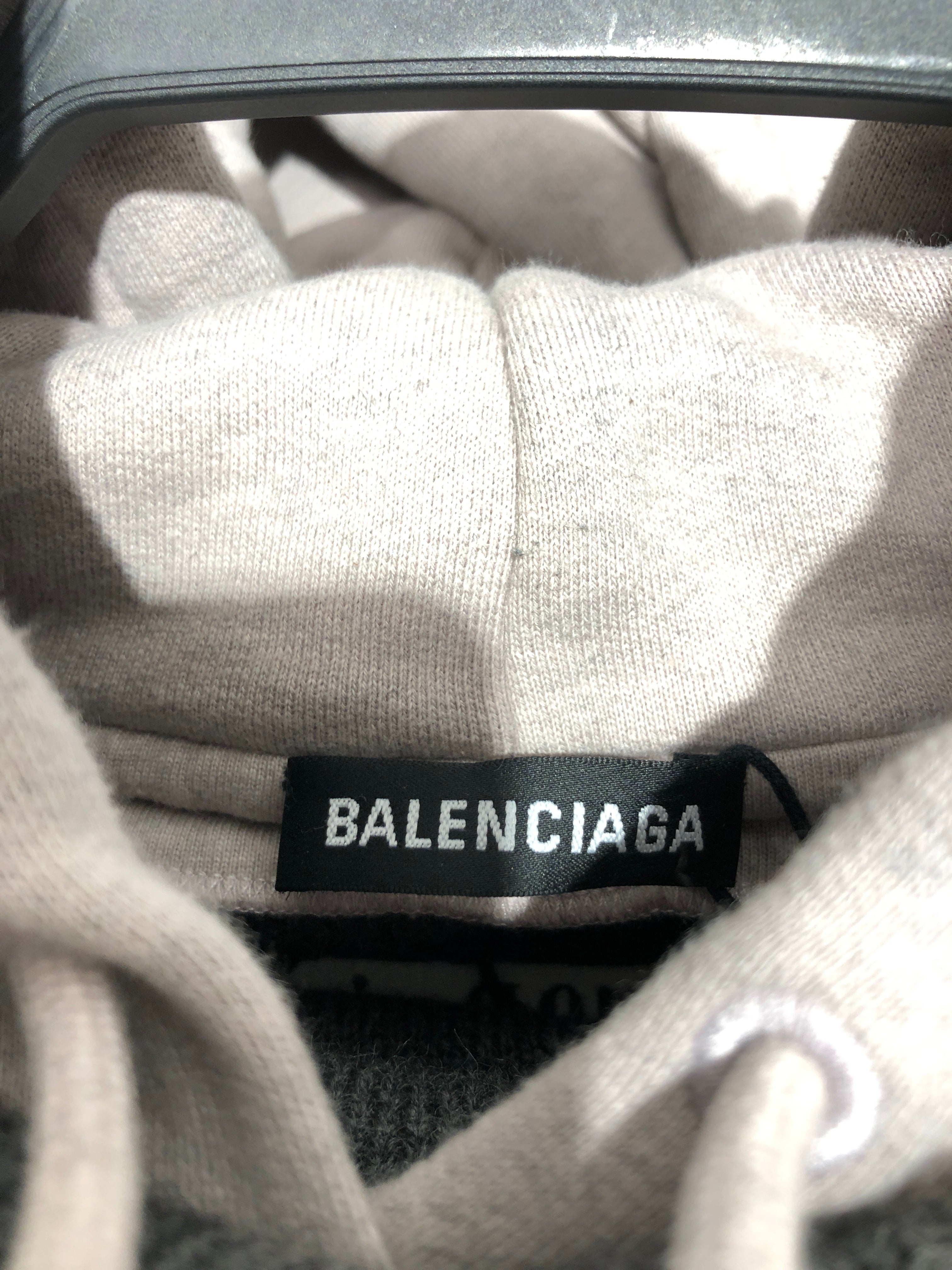 BALENCIAGA/Hoodie/XL/Wool/GRY/WOOL HOODED W/ CENTER BACK HIT view 4
