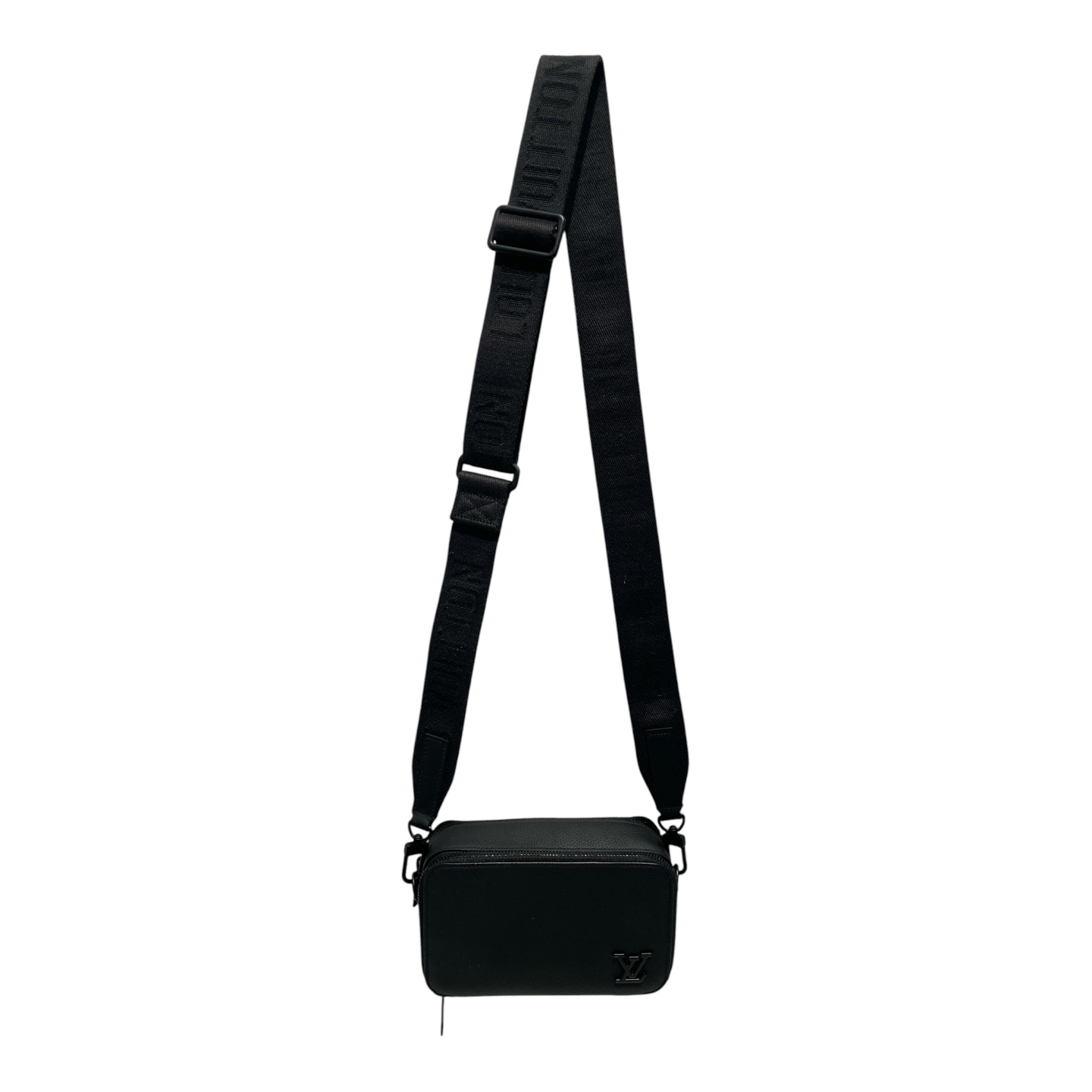 LOUIS VUITTON/Cross Body Bag/Leather/BLK/Aerogram Alpha Wearable Wallet view 1