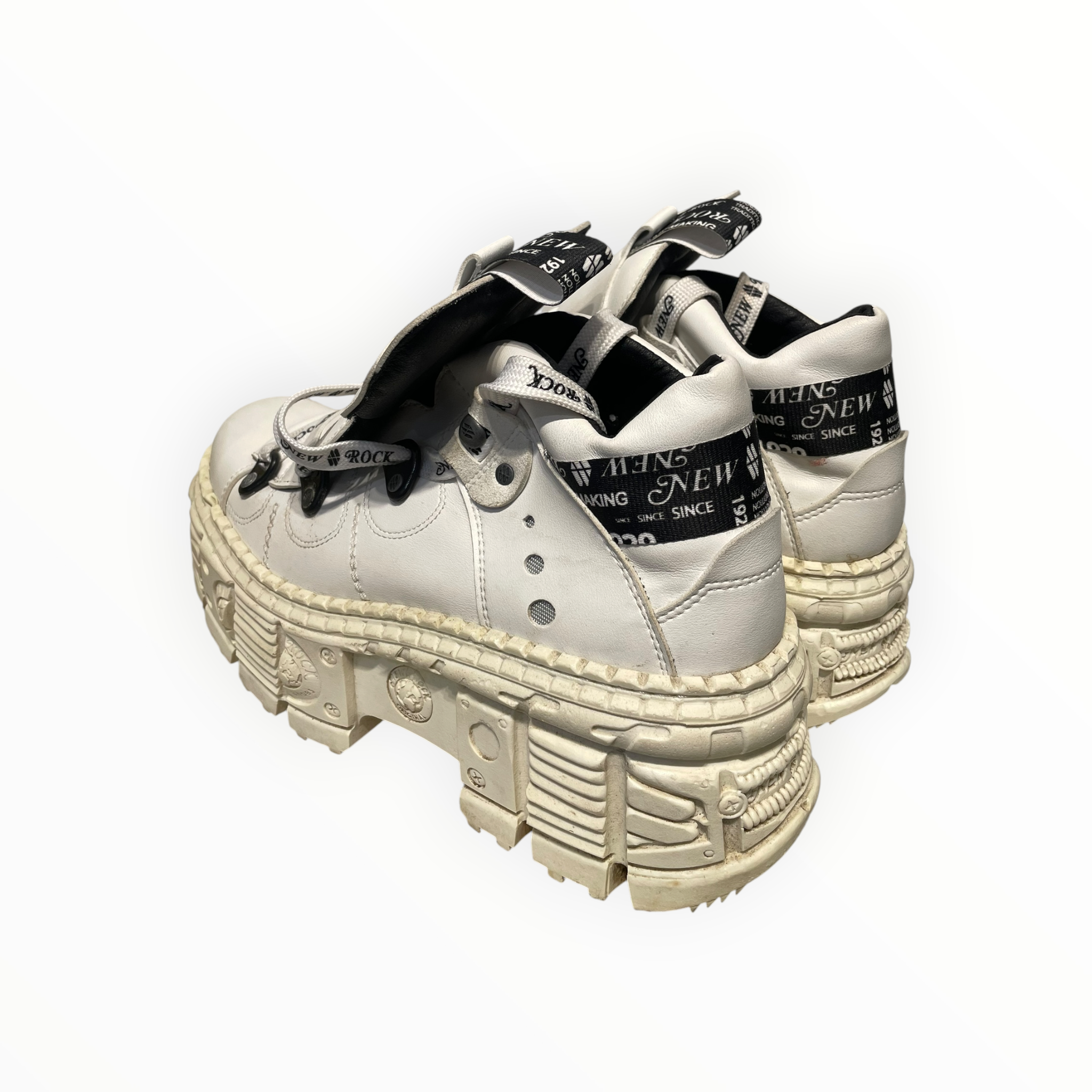 NEW ROCK/Boots/US 13/Faux Leather/WHT/ view 2