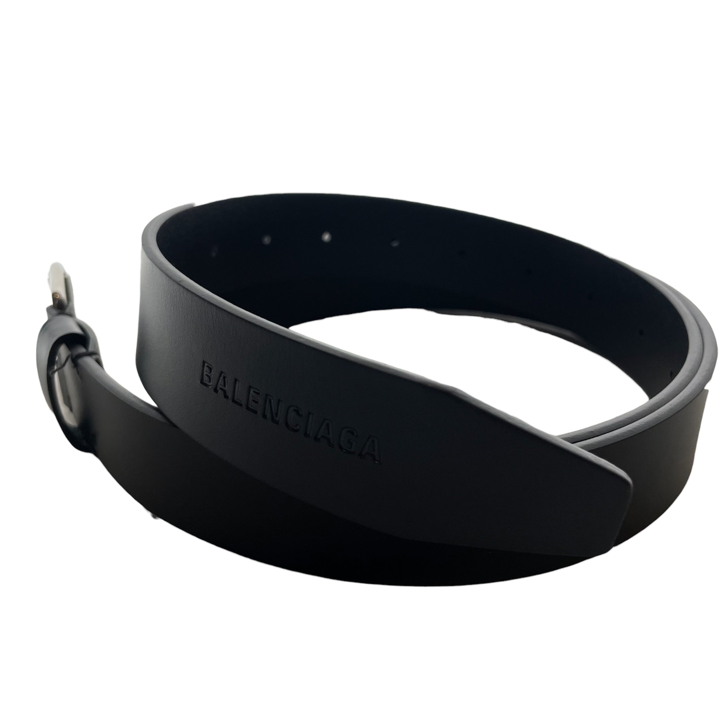 BALENCIAGA/Belt/Leather/BLK/SLVR HARDWARE view 1