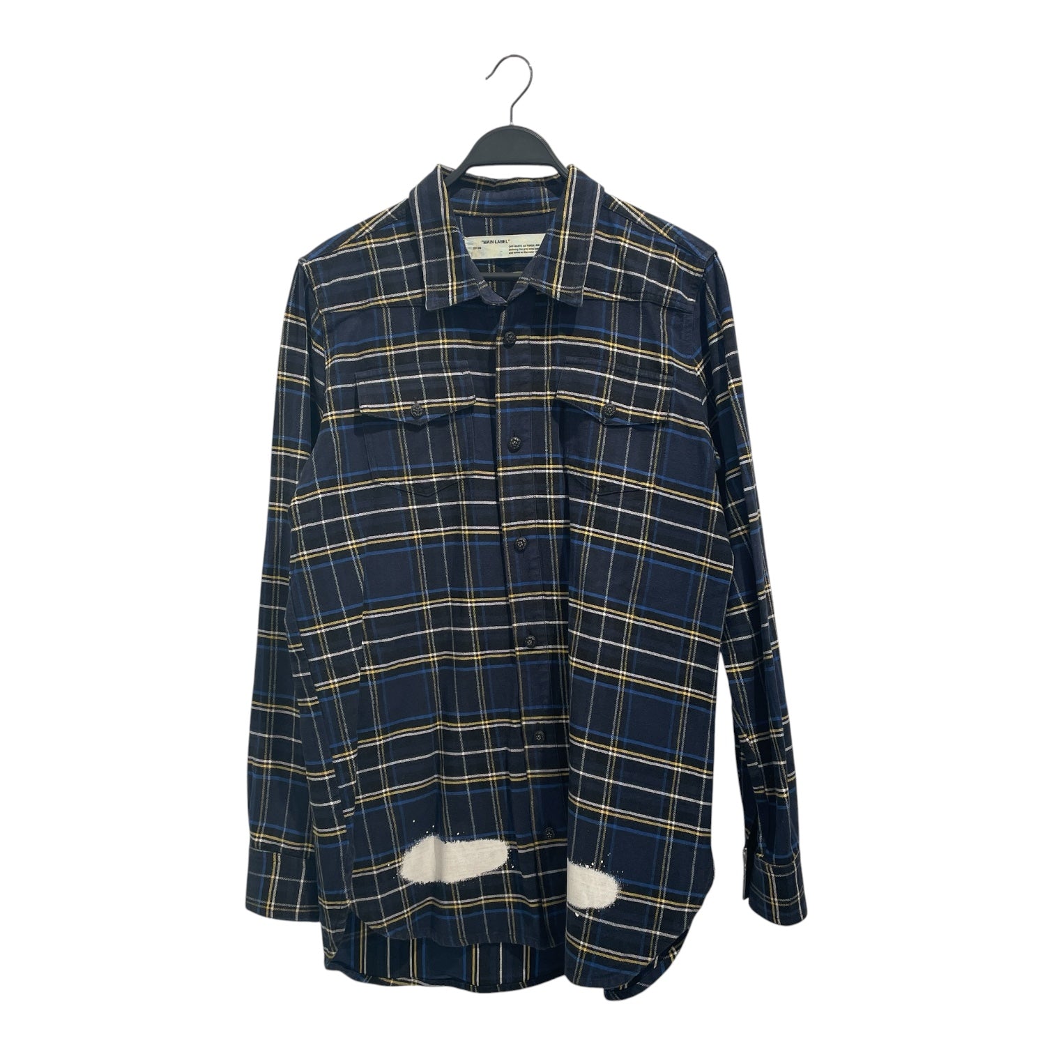OFF-WHITE/Flannel Shirt/M/Cotton/NVY/Plaid/Spray Check Flannel view 1