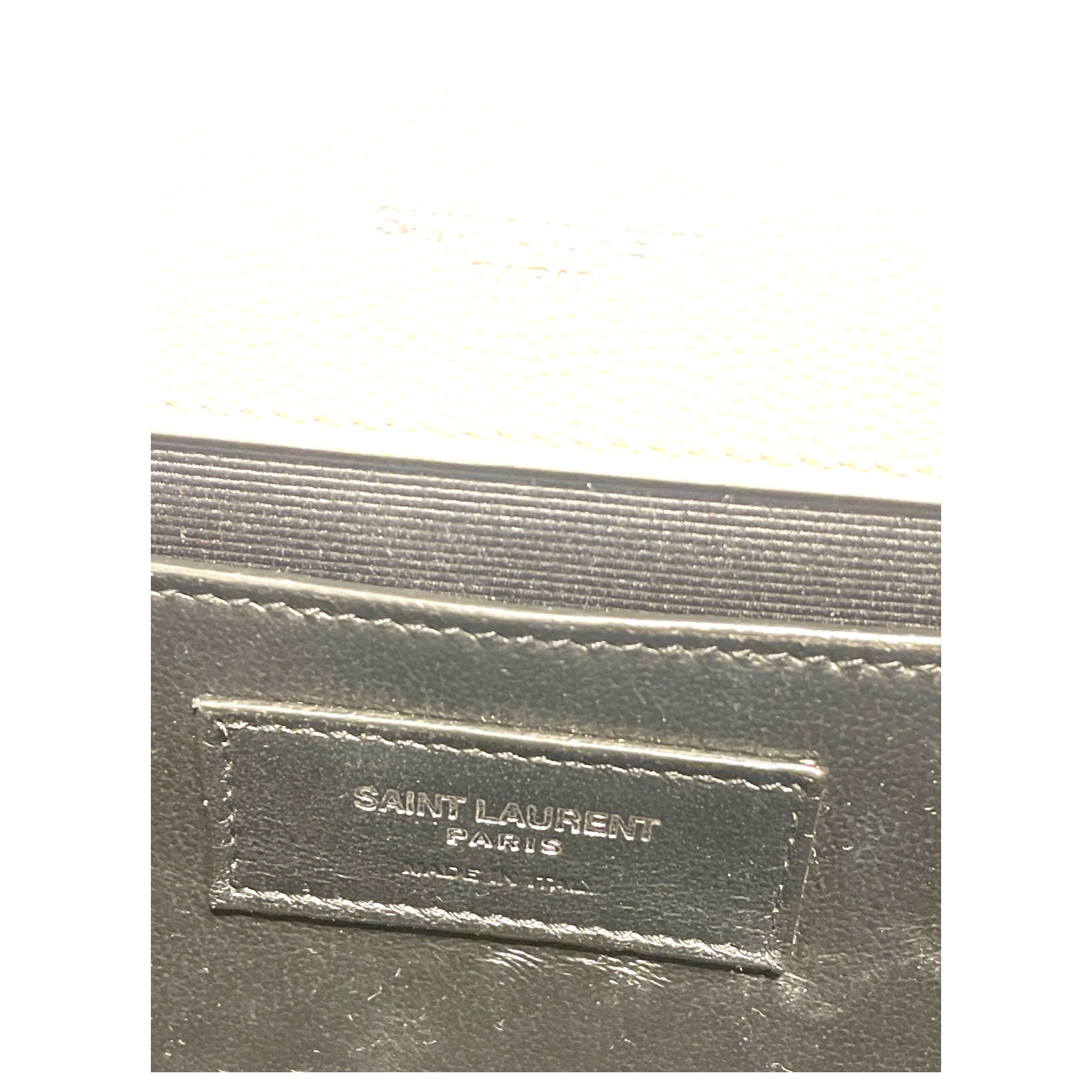 SAINT LAURENT/Cross Body Bag/Leather/GRY/Kate Pebbled Leather Med Bag view 4