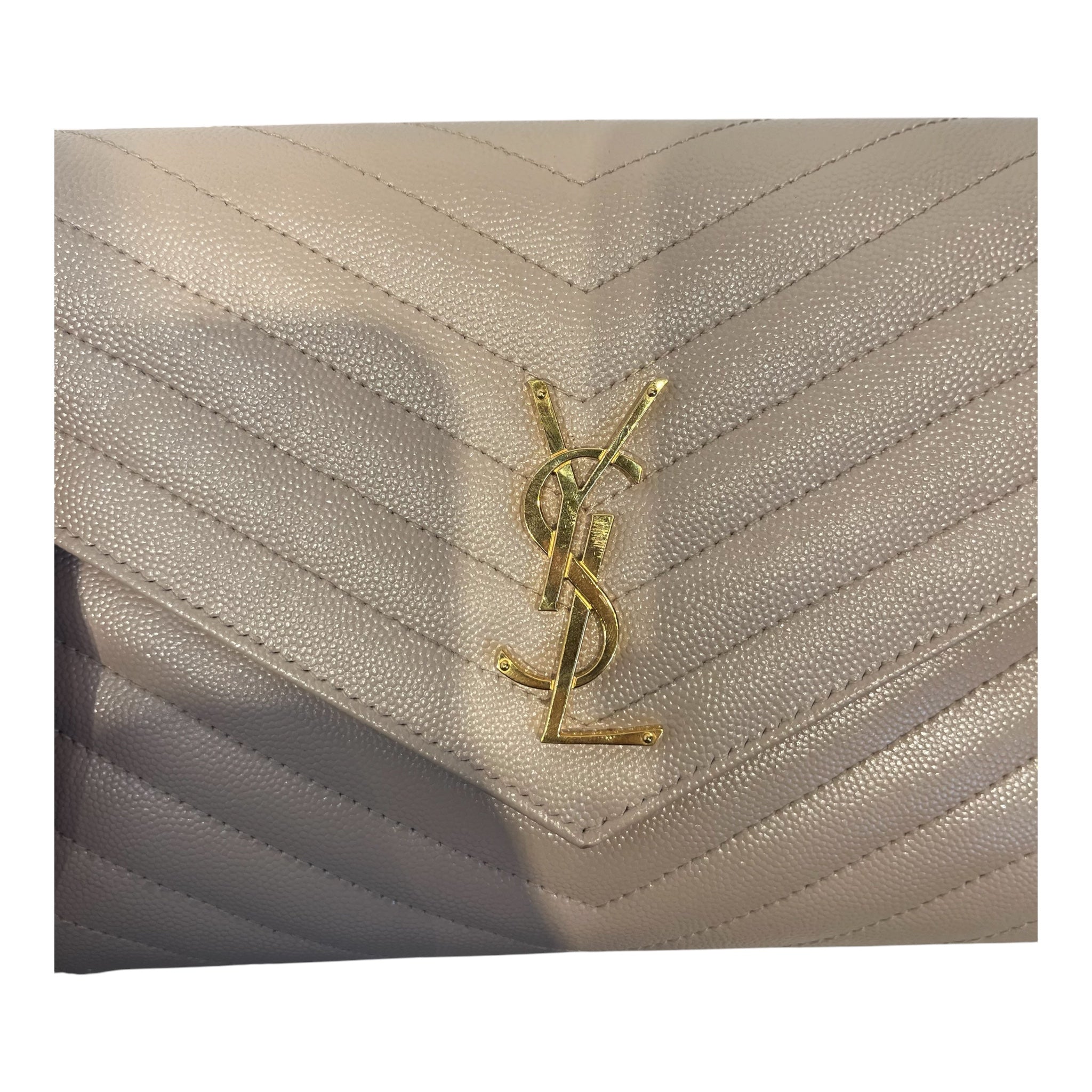 YVES SAINT LAURENT/Pouch/Leather/BEG/YSL MINI ENVELOPE CHAIN BAG view 5
