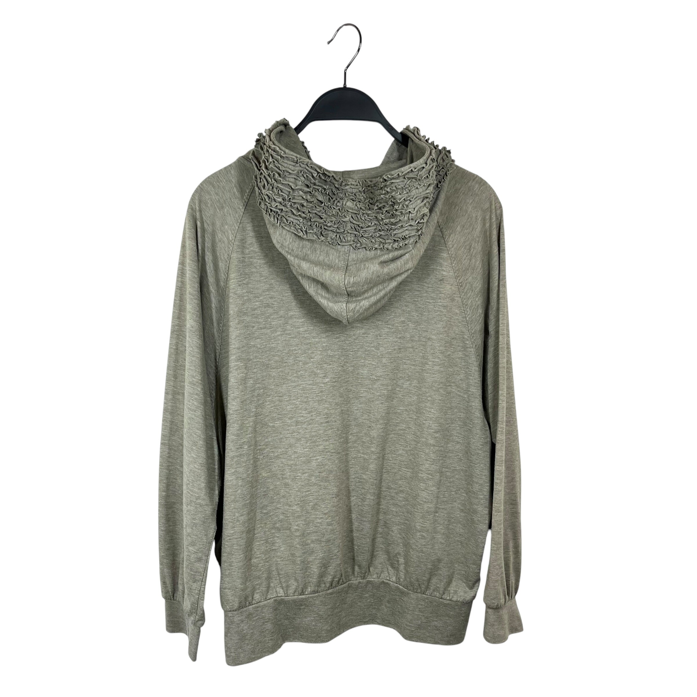ATSURO TAYAMA/Zip Up Hoodie/38/Cotton/GRY/RUFFLE ZIP UP view 2