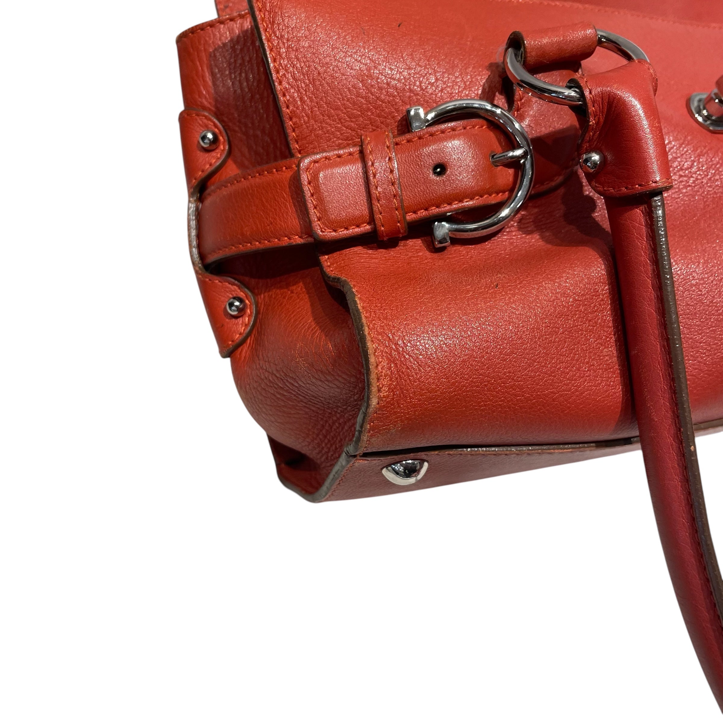 Salvatore Ferragamo/Bag/Leather/RED/Gancini shoulder bag view 6