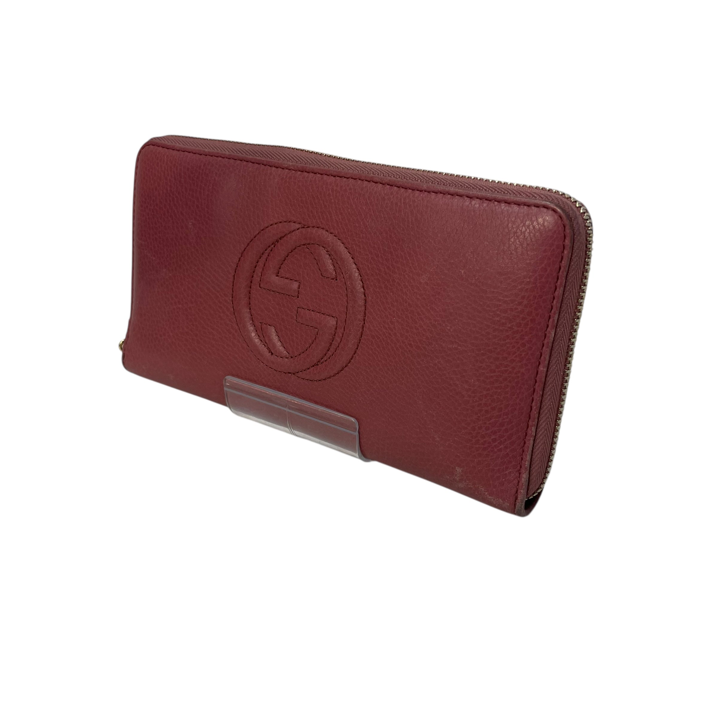 GUCCI/Long Wallet/Leather/PNK/soho zip contintental wallet view 1