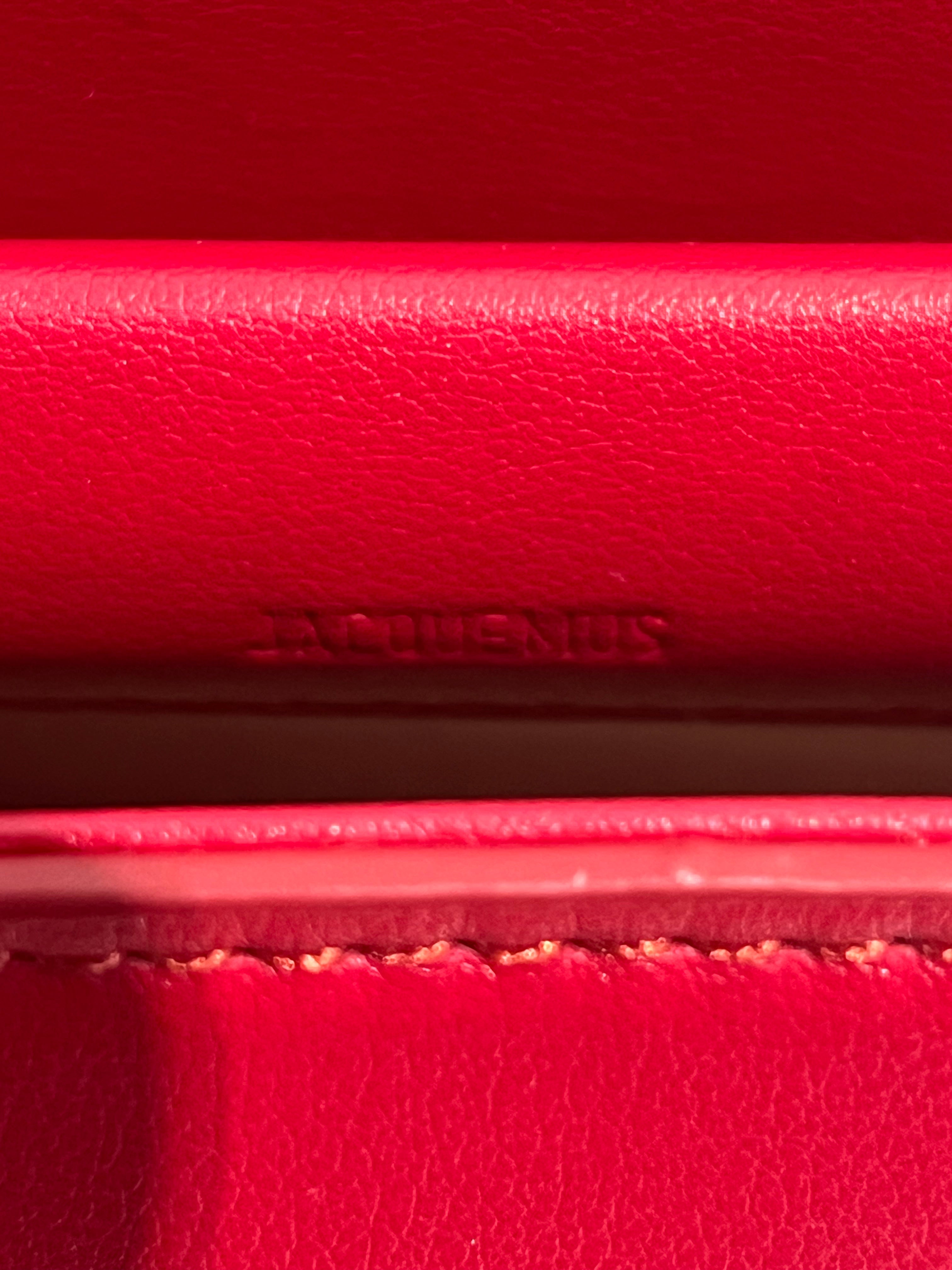 JACQUEMUS/Bag/Leather/RED/LE ROND CARRE SMALL SHOULDER view 5