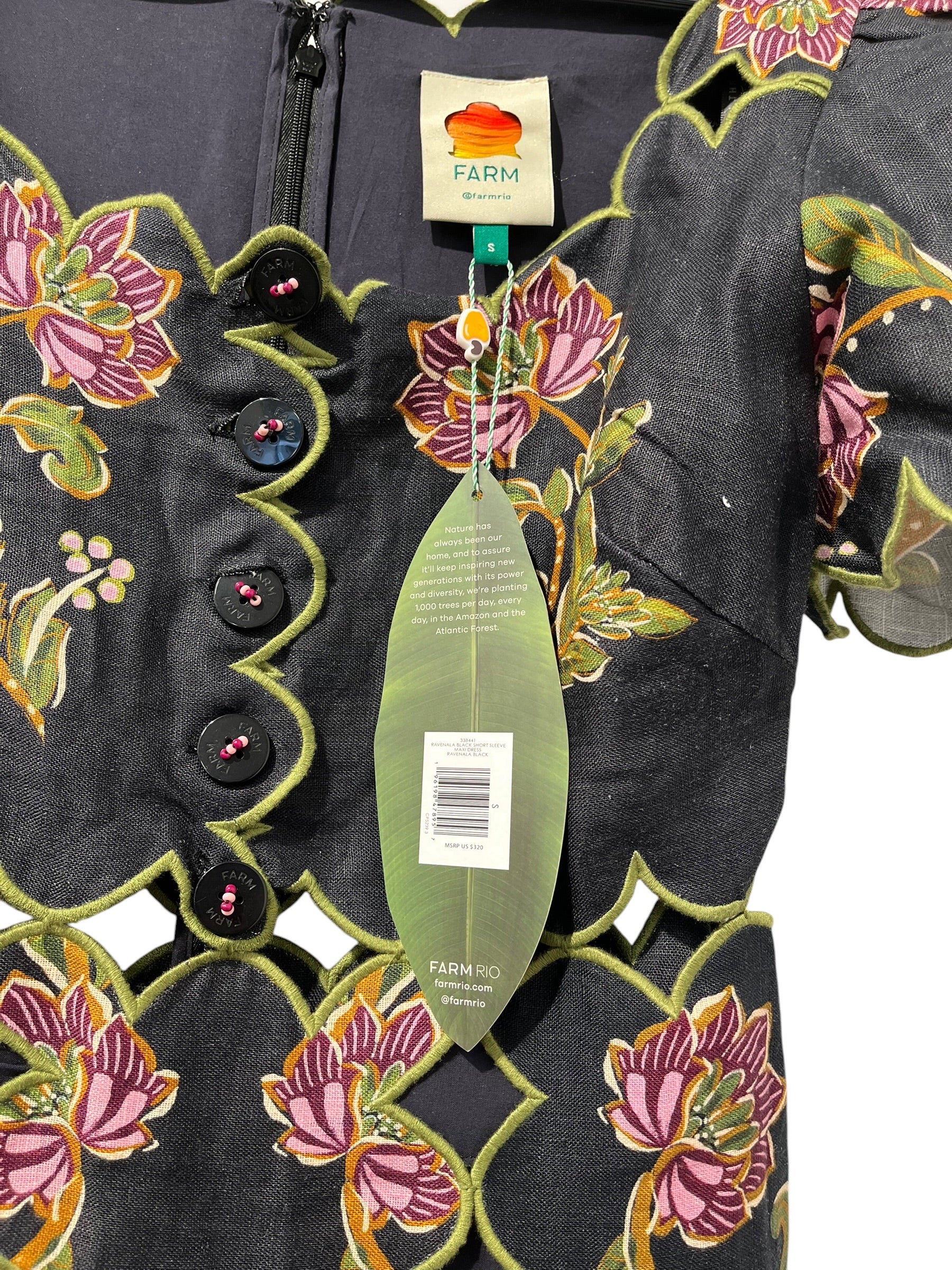 FARM Rio/Dress/S/Floral Pattern/Linen/BLK/LINEN RAVENALA DRESS view 5