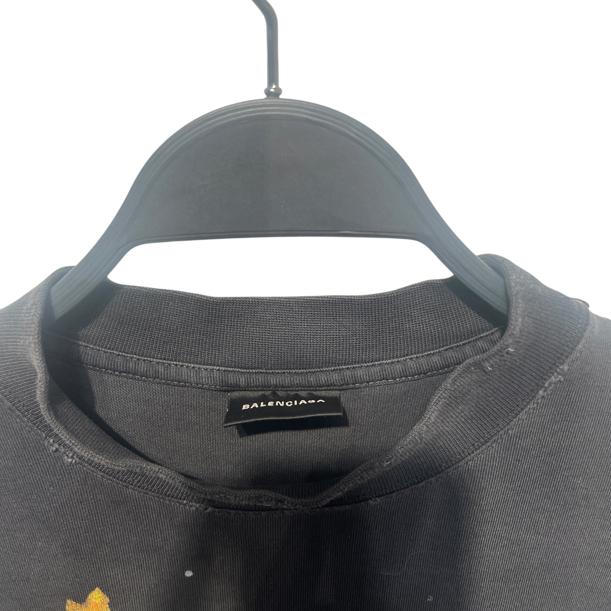 BALENCIAGA/T-Shirt/1/Cotton/GRY/Statue of liberty T shirt view 3