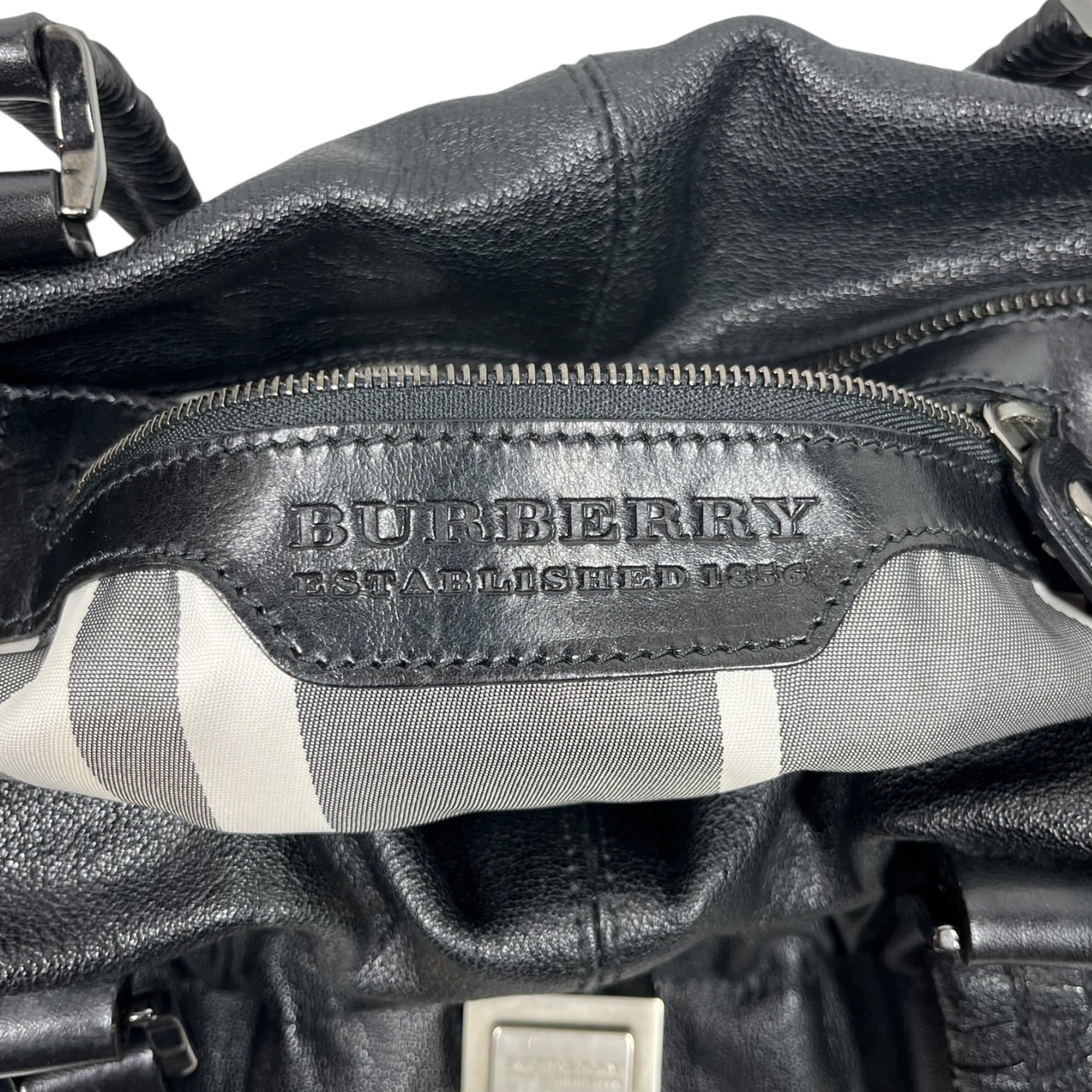 BURBERRY/Hand Bag/Leather/BLK/Hobo Shoulder Bag view 6